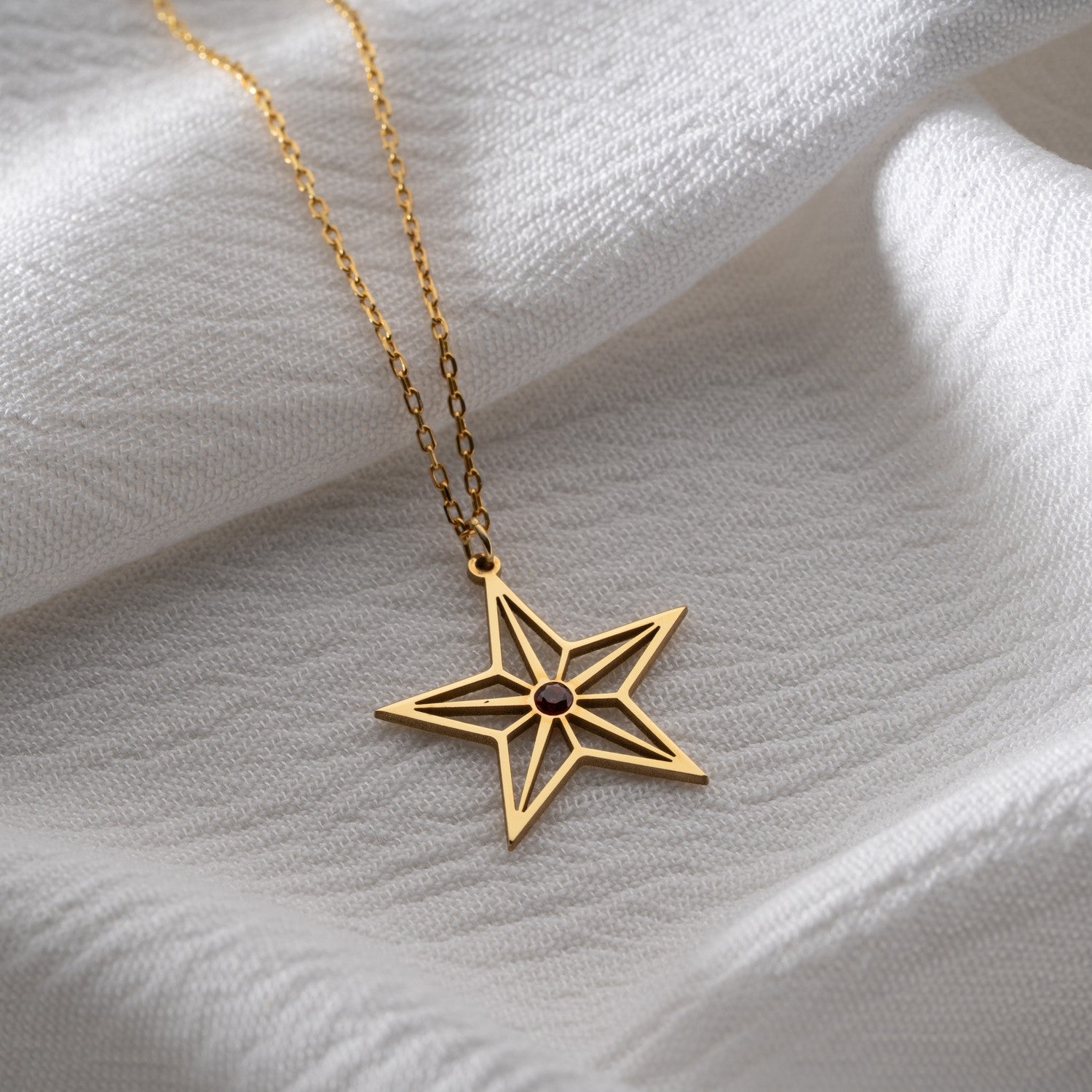 Personalised Star Necklace with Birthstone | Gift for Superstar