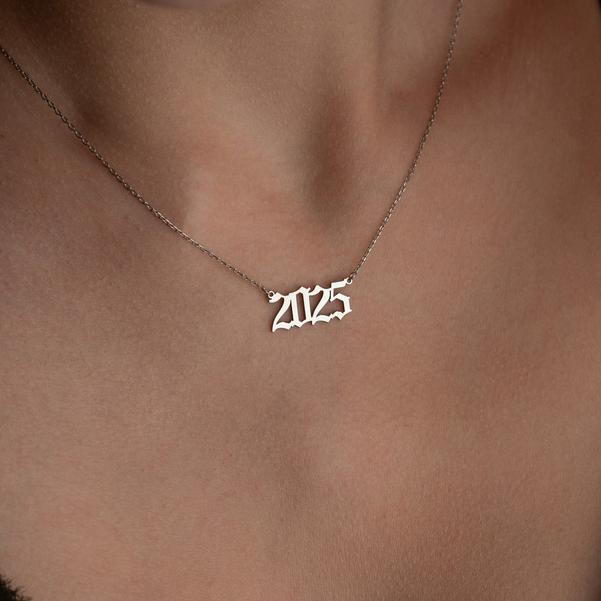 Old English Year Necklace | Birth Year Gift