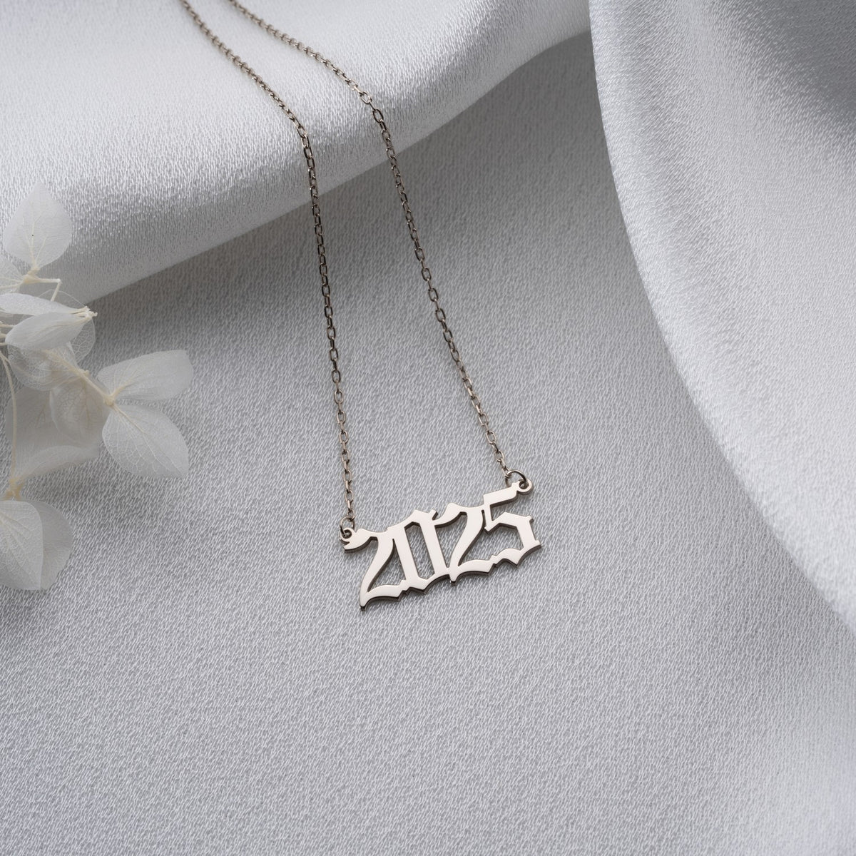 Old English Year Necklace | Birth Year Gift