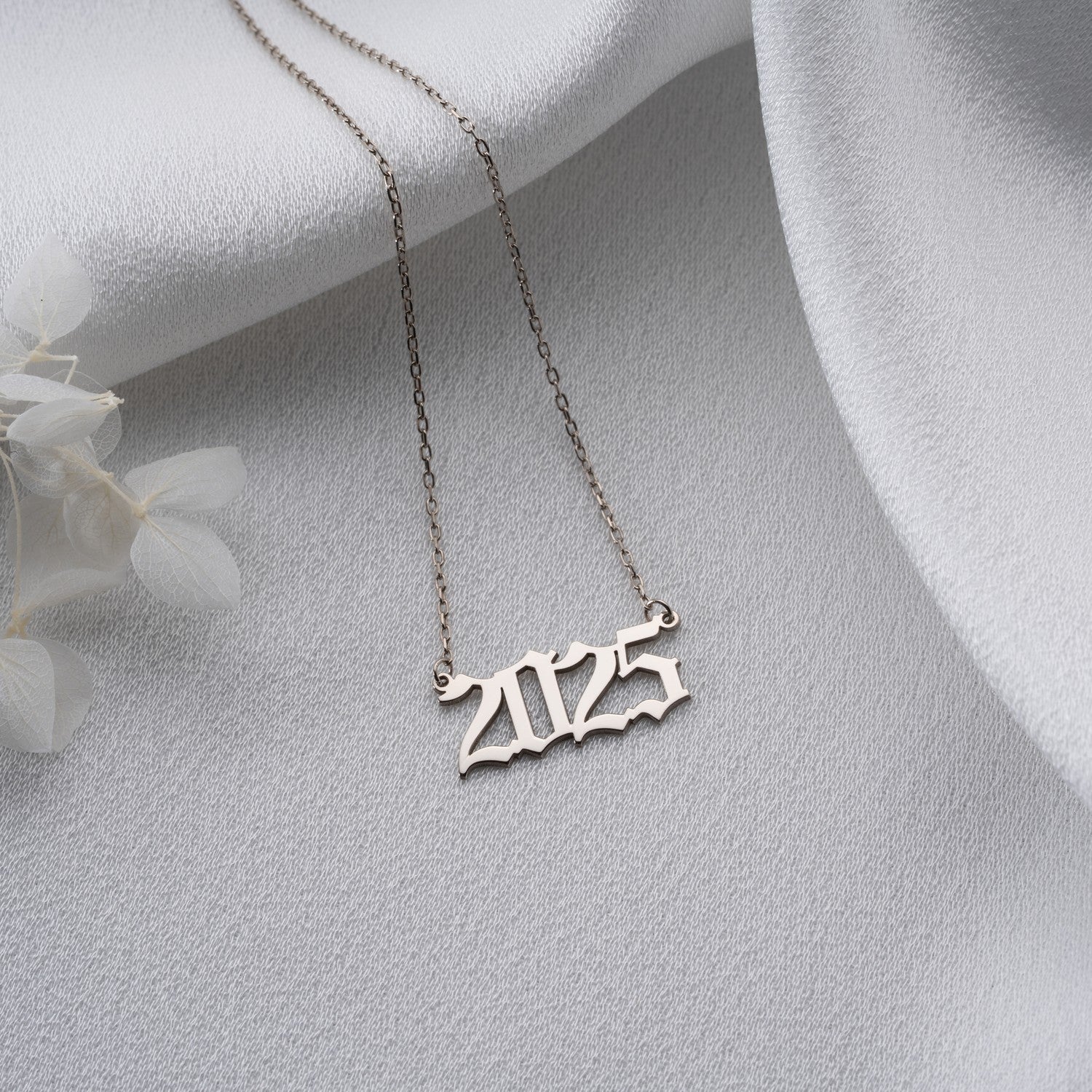 Old English Year Necklace | Birth Year Gift