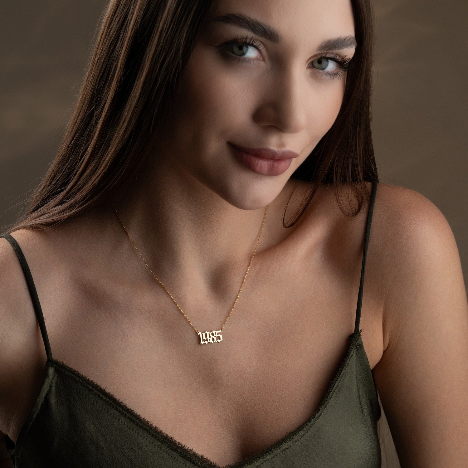 Old English Year Necklace | Birth Year Gift