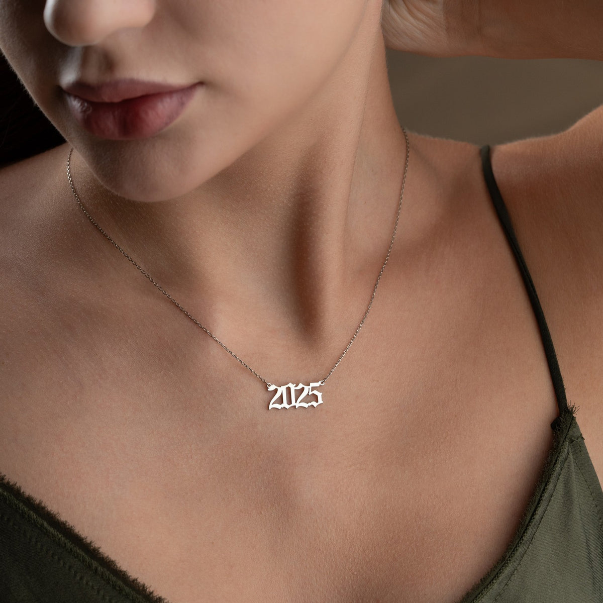 Old English Year Necklace | Birth Year Gift