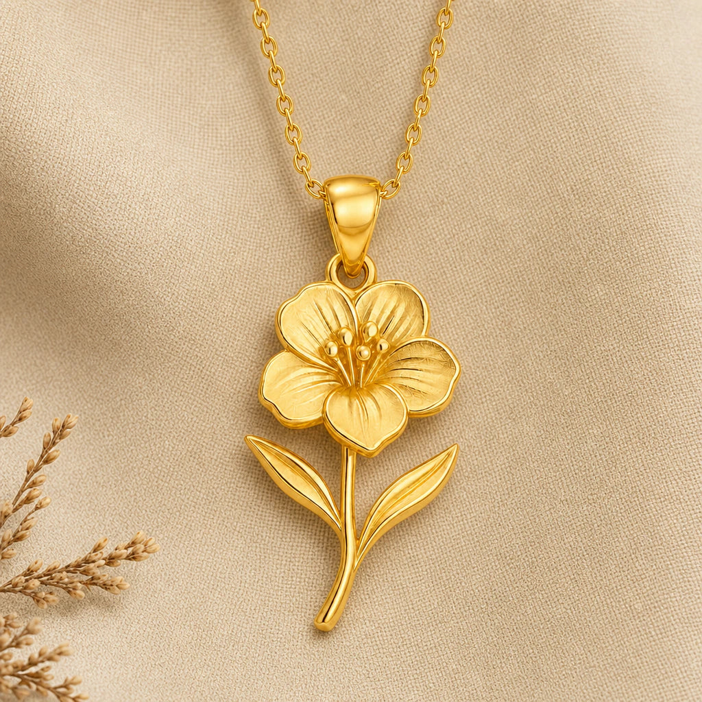 Wallflower pendant necklace in 18k gold plated sterling silver