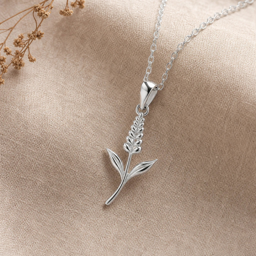 Veronica flower pendant necklace in 925 sterling silver