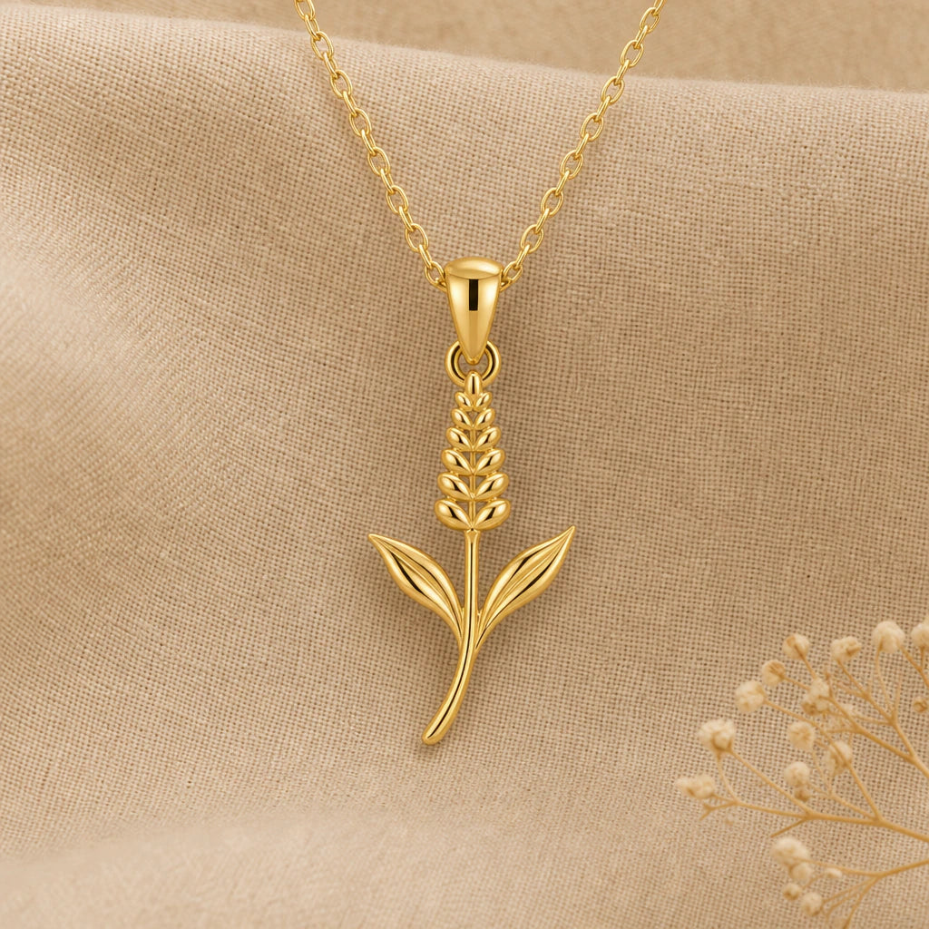 Veronica flower pendant necklace in 18k gold plated sterling silver