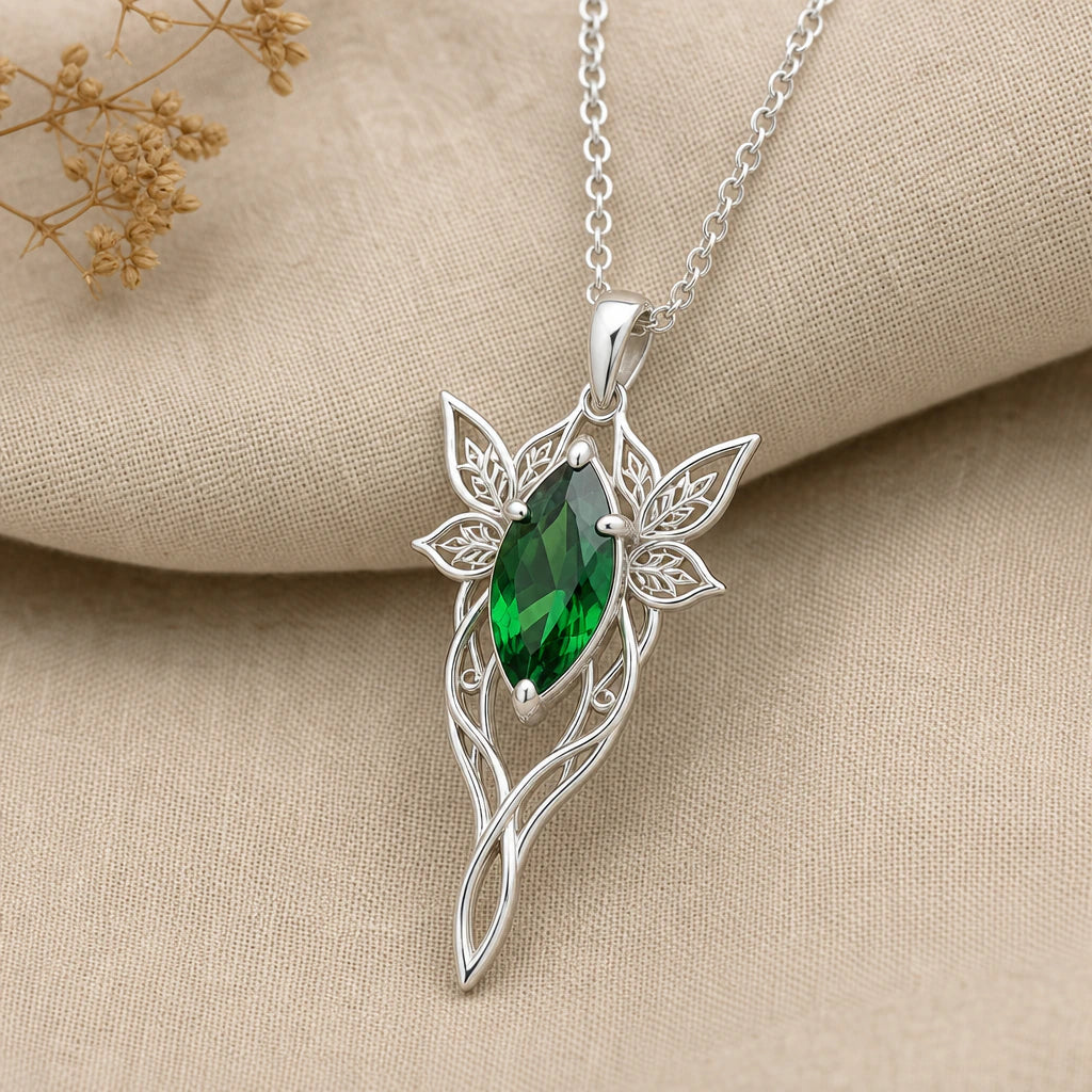 Guiding star birthstone pendant necklace in 925 sterling silver
