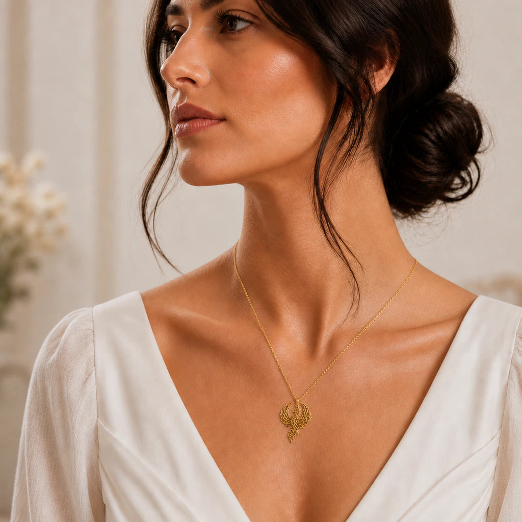 Phoenix pendant necklace in 925 sterling silver