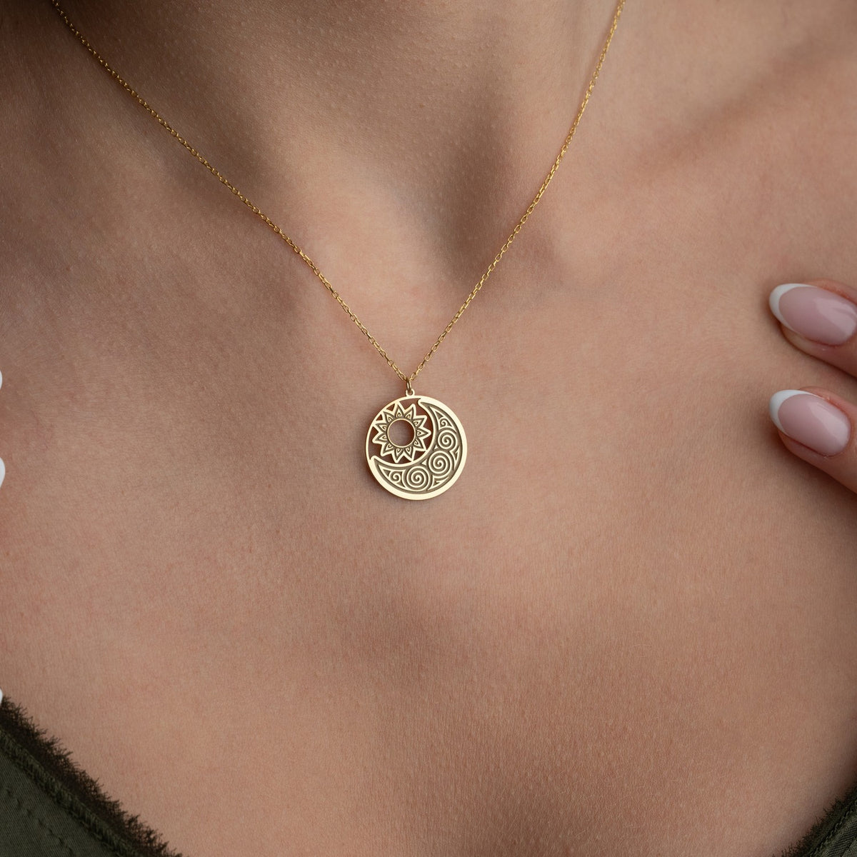 Sun & Moon Necklace | Symbol of Balance Gift