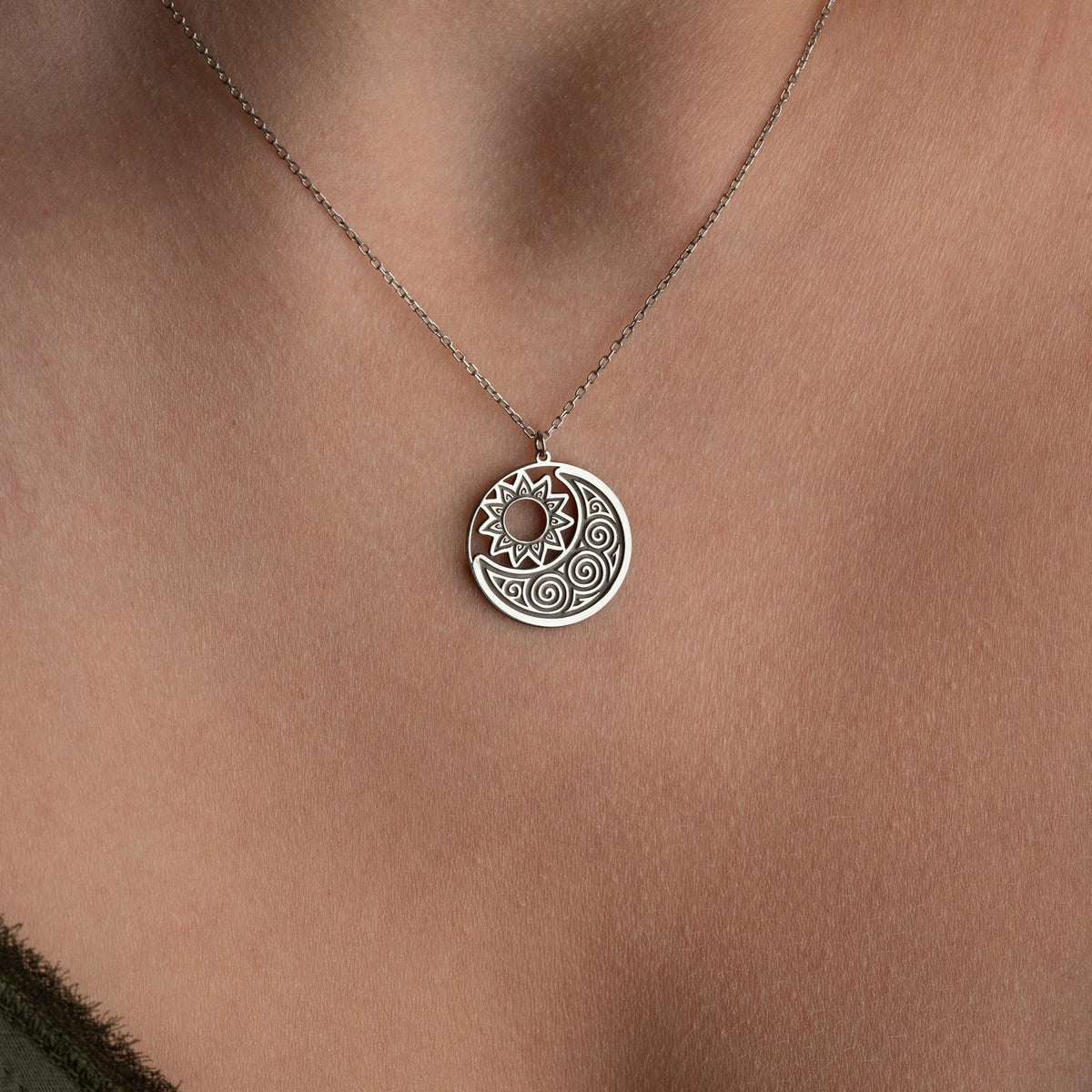 Sun & Moon Necklace | Symbol of Balance Gift