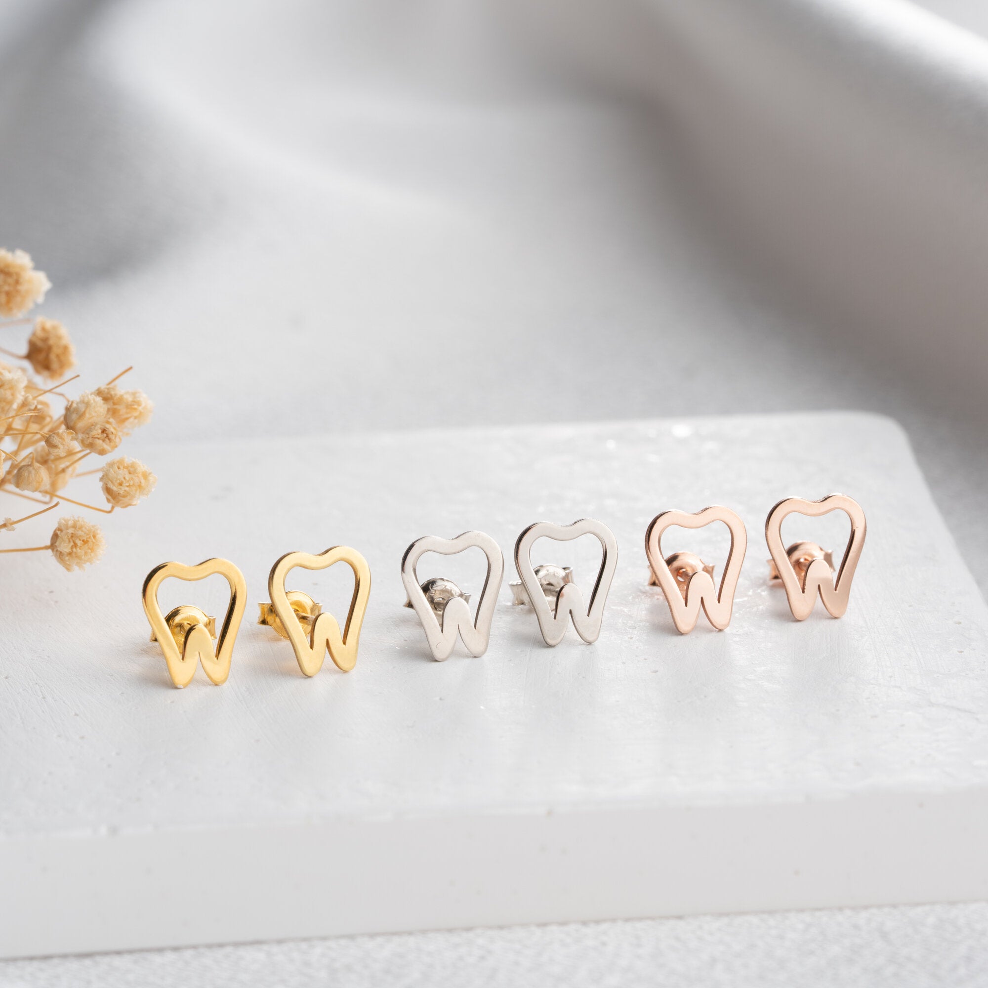 Tooth Shaped Stud Earrings