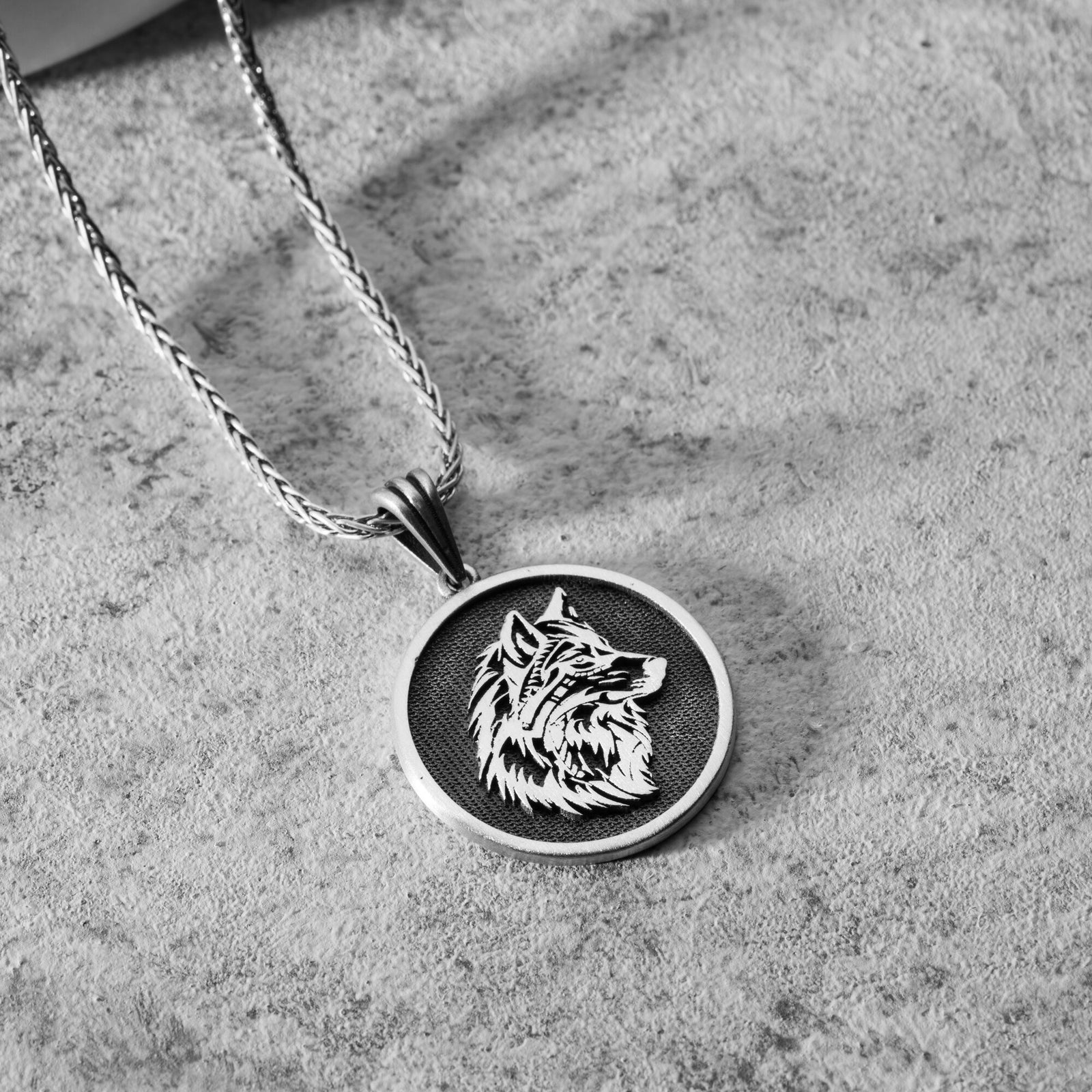 Wolf Head Necklace For Men