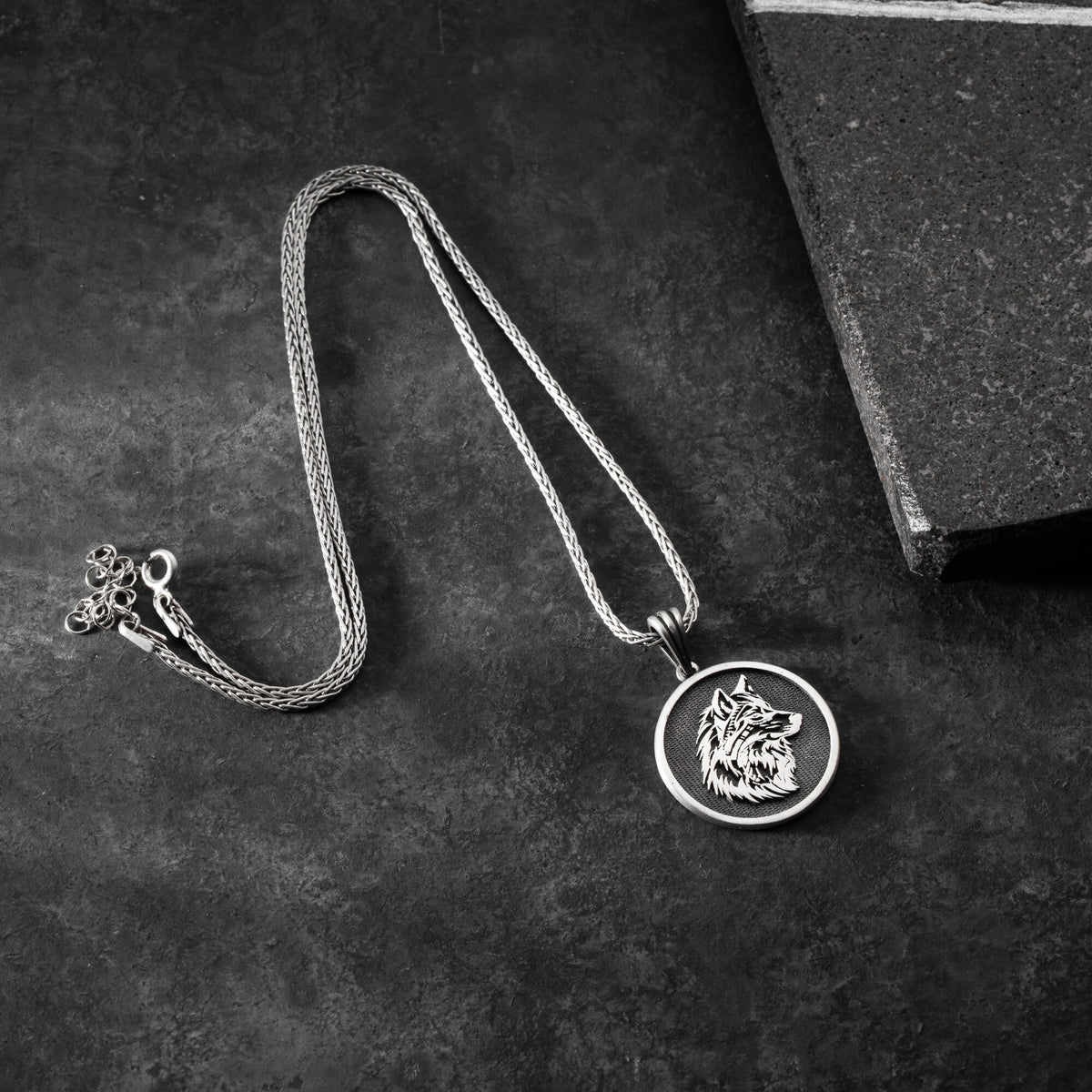 Wolf Head Necklace For Men