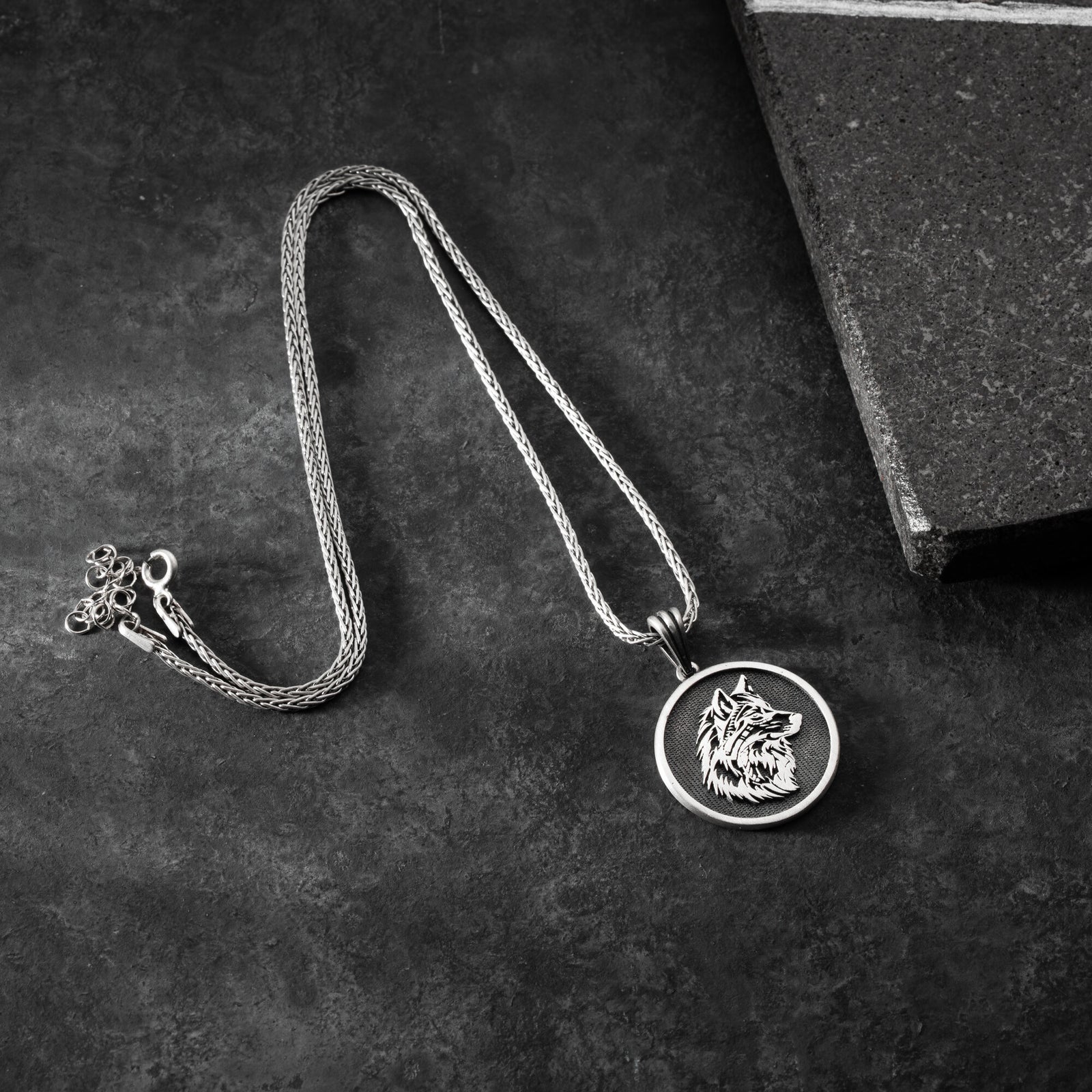 Wolf Head Necklace For Men