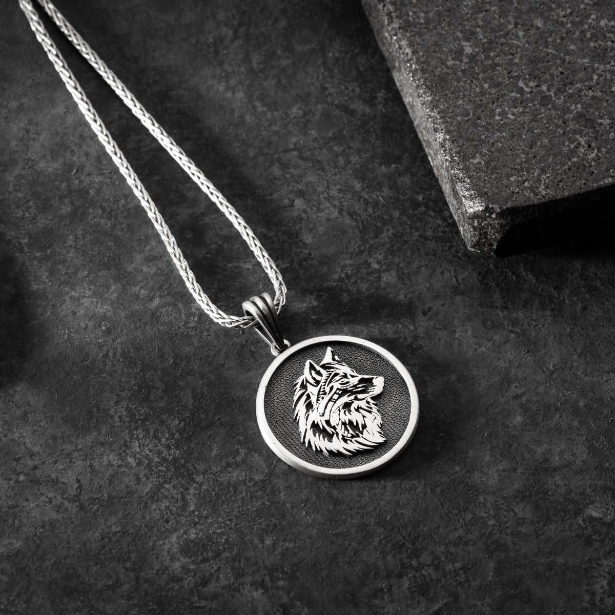 Wolf Head Necklace For Men