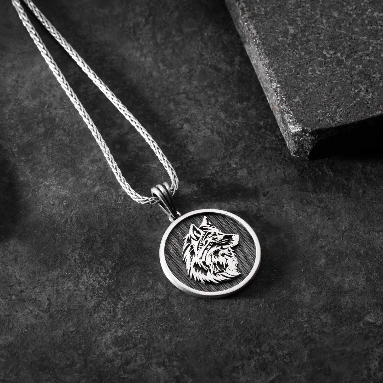 Wolf Head Necklace For Men