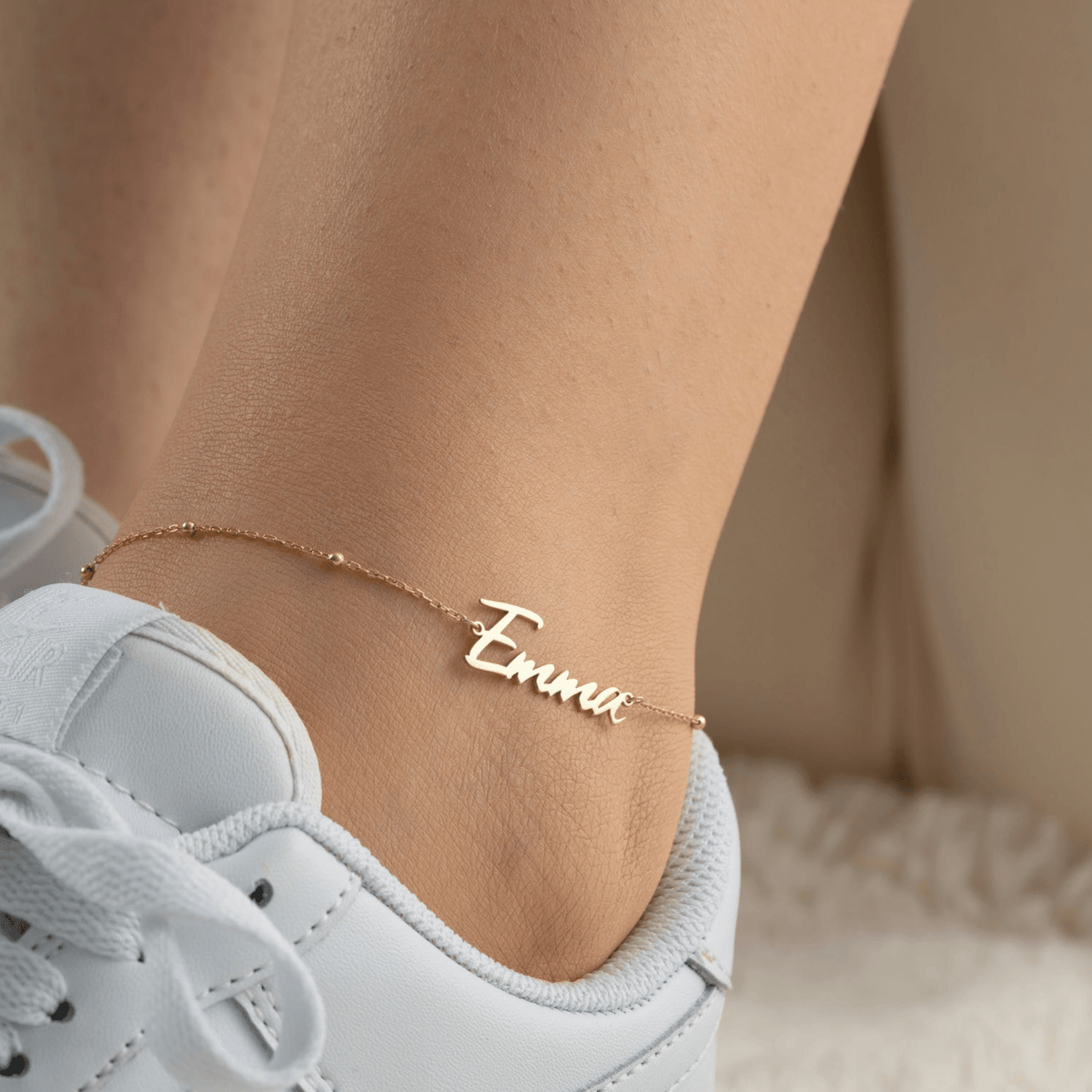 Personalised Sphere Chain Anklet