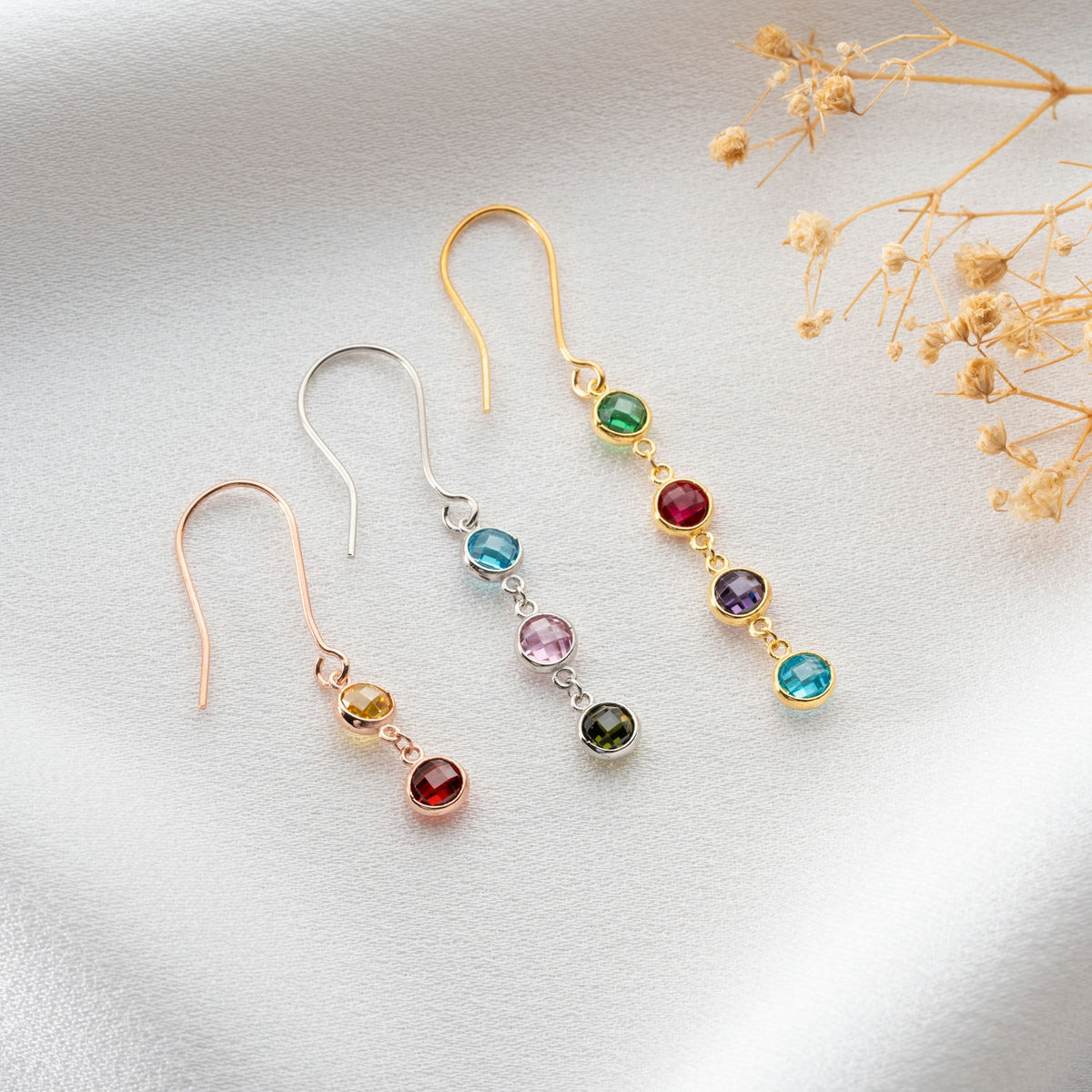 Family Birthstone Earrings