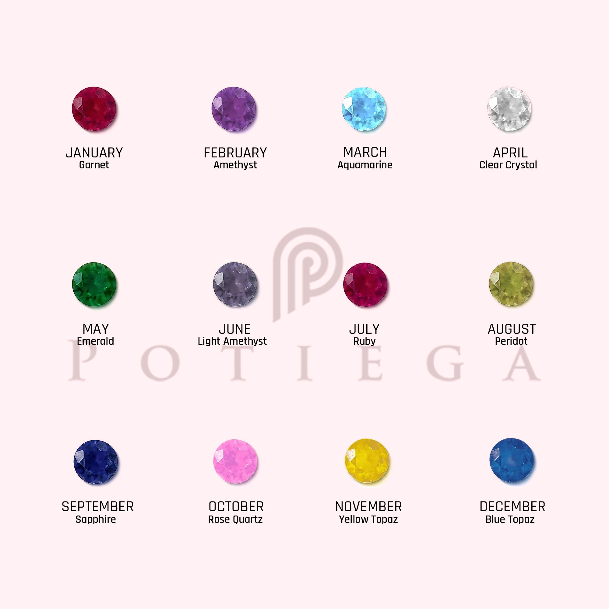 Birth Flower Necklace With Birthstone