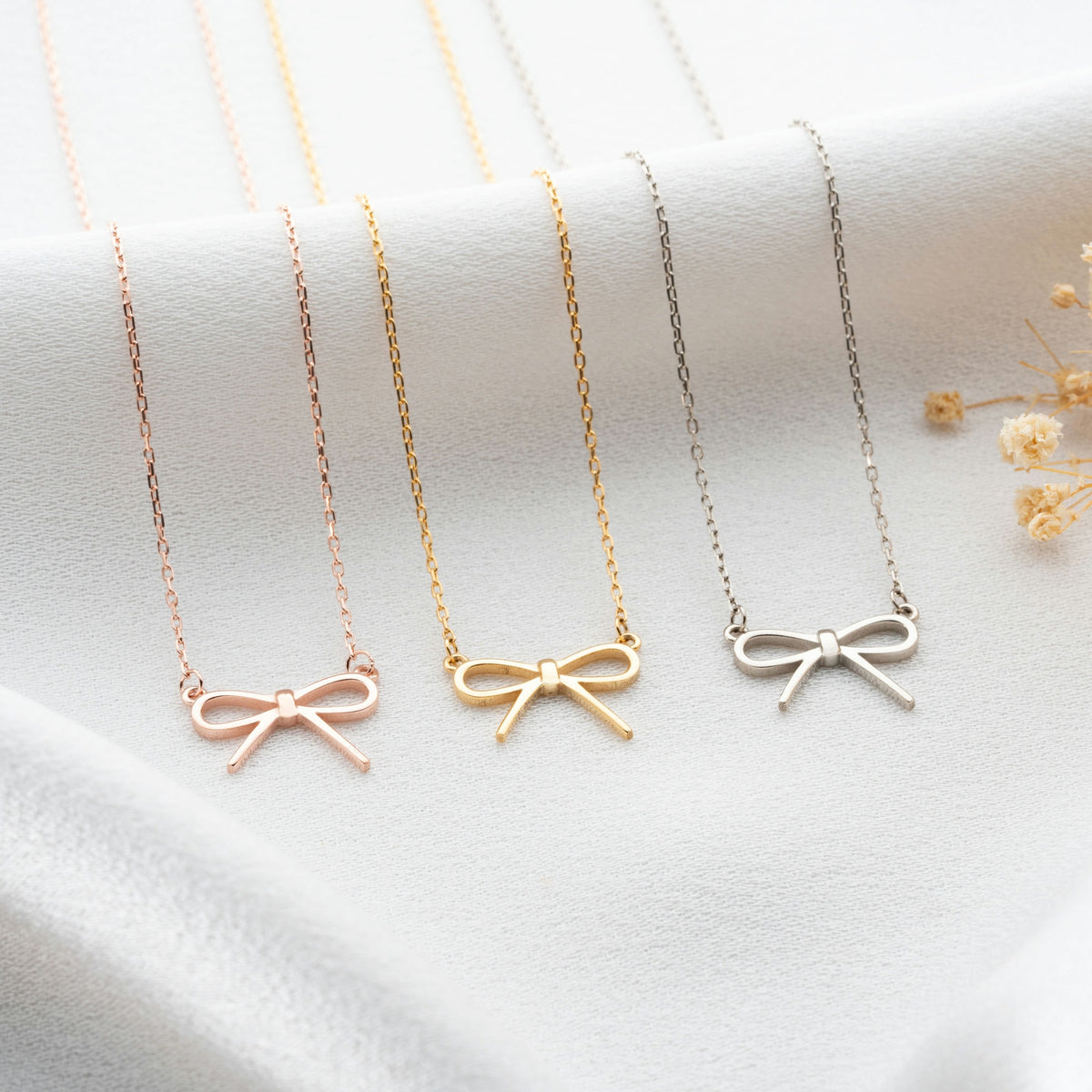 Sterling Silver Bow Necklace