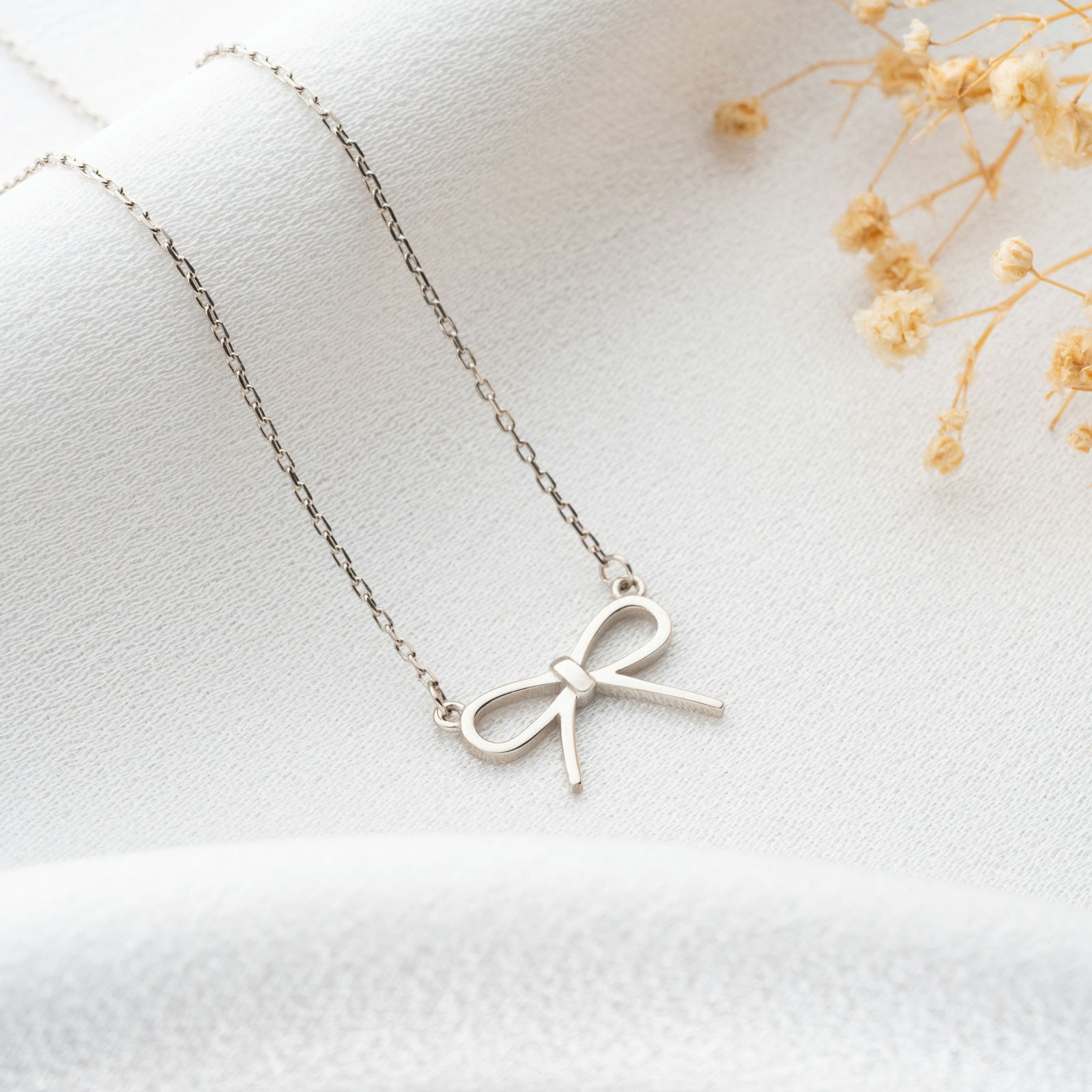 Sterling Silver Bow Necklace