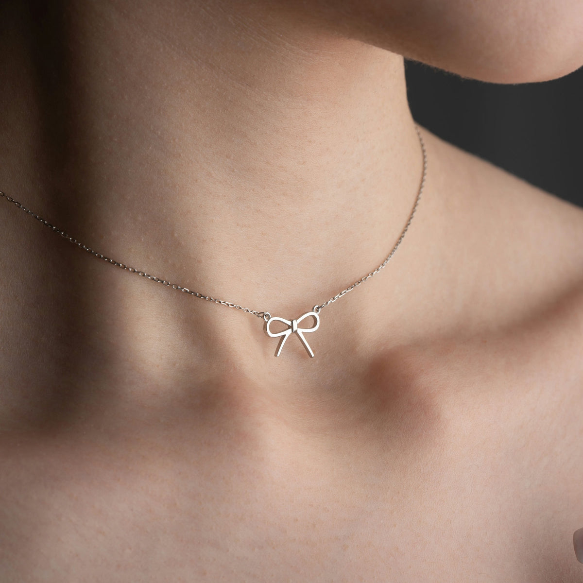 Sterling Silver Bow Necklace
