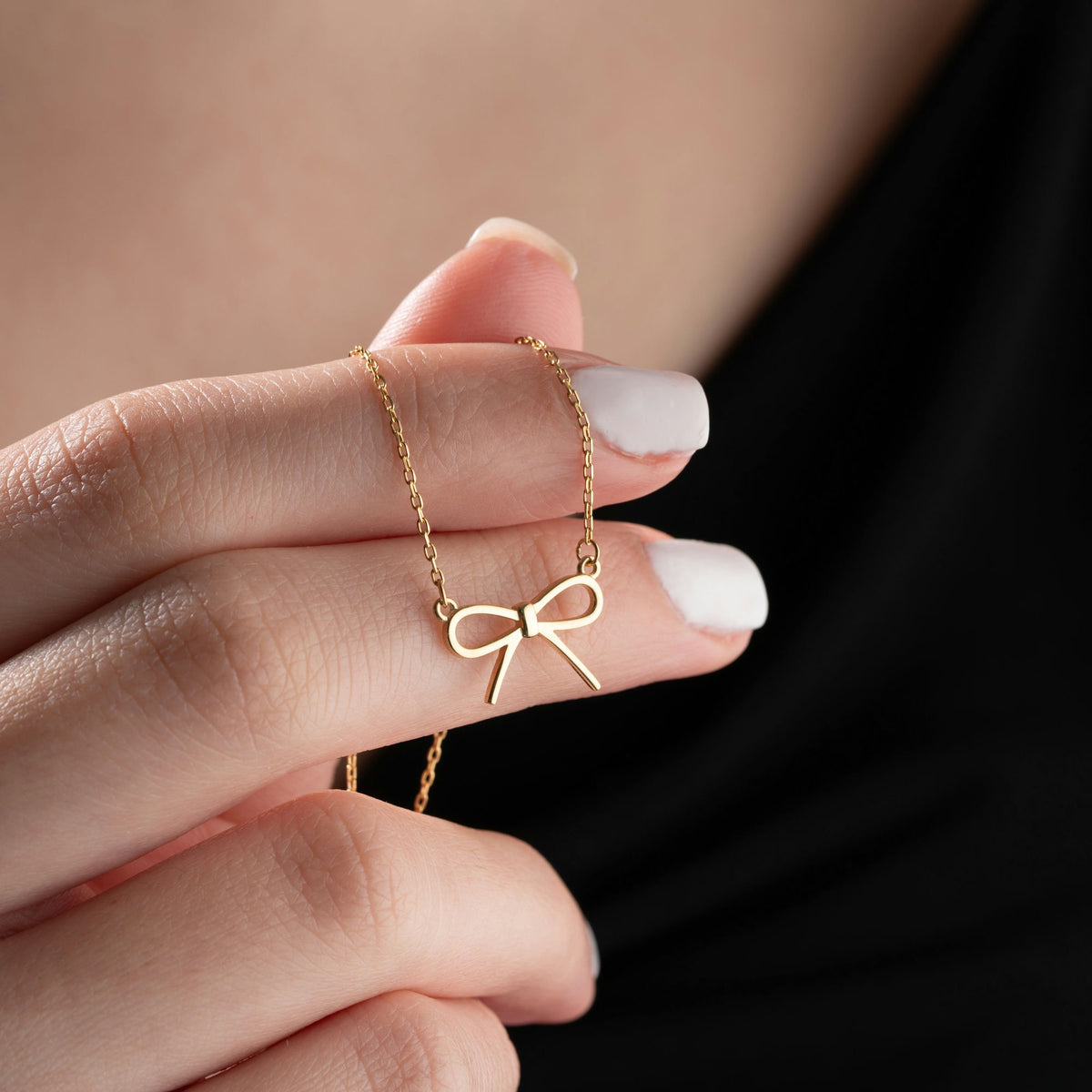 Sterling Silver Bow Necklace