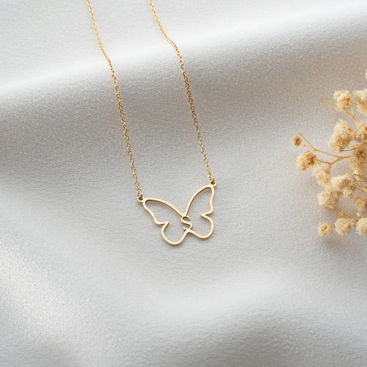 Initial Butterfly Necklace