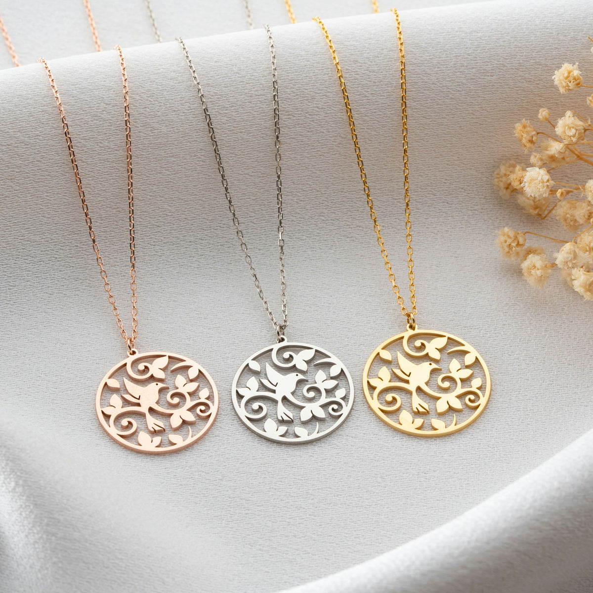 Hummingbird Pendant Necklace In Sterling Silver