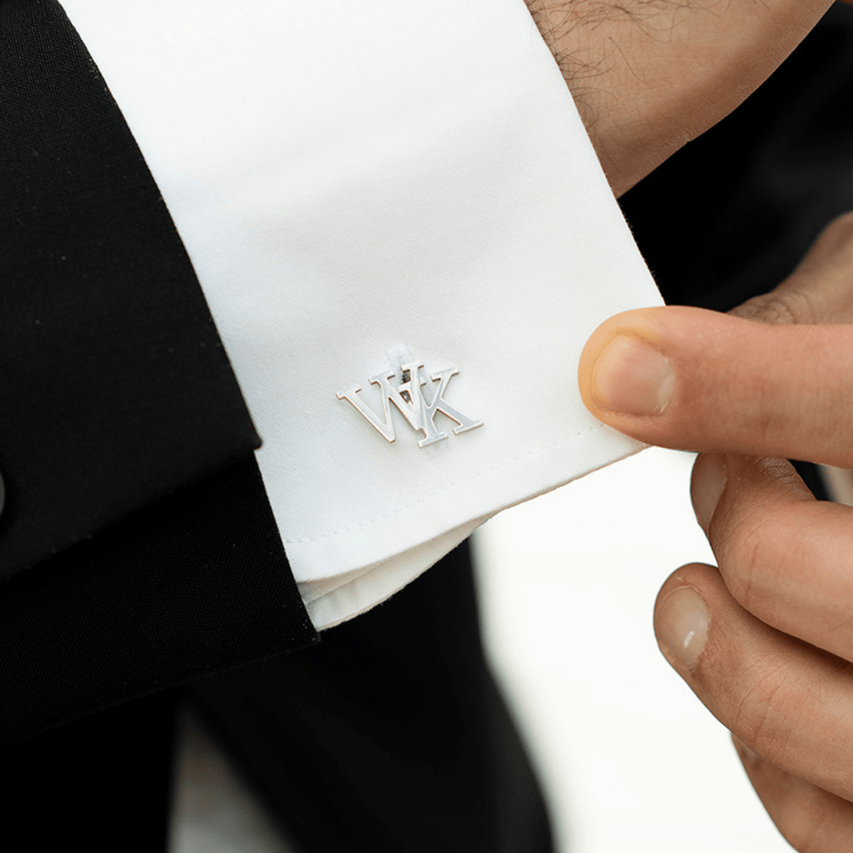 Silver Initial Cufflinks
