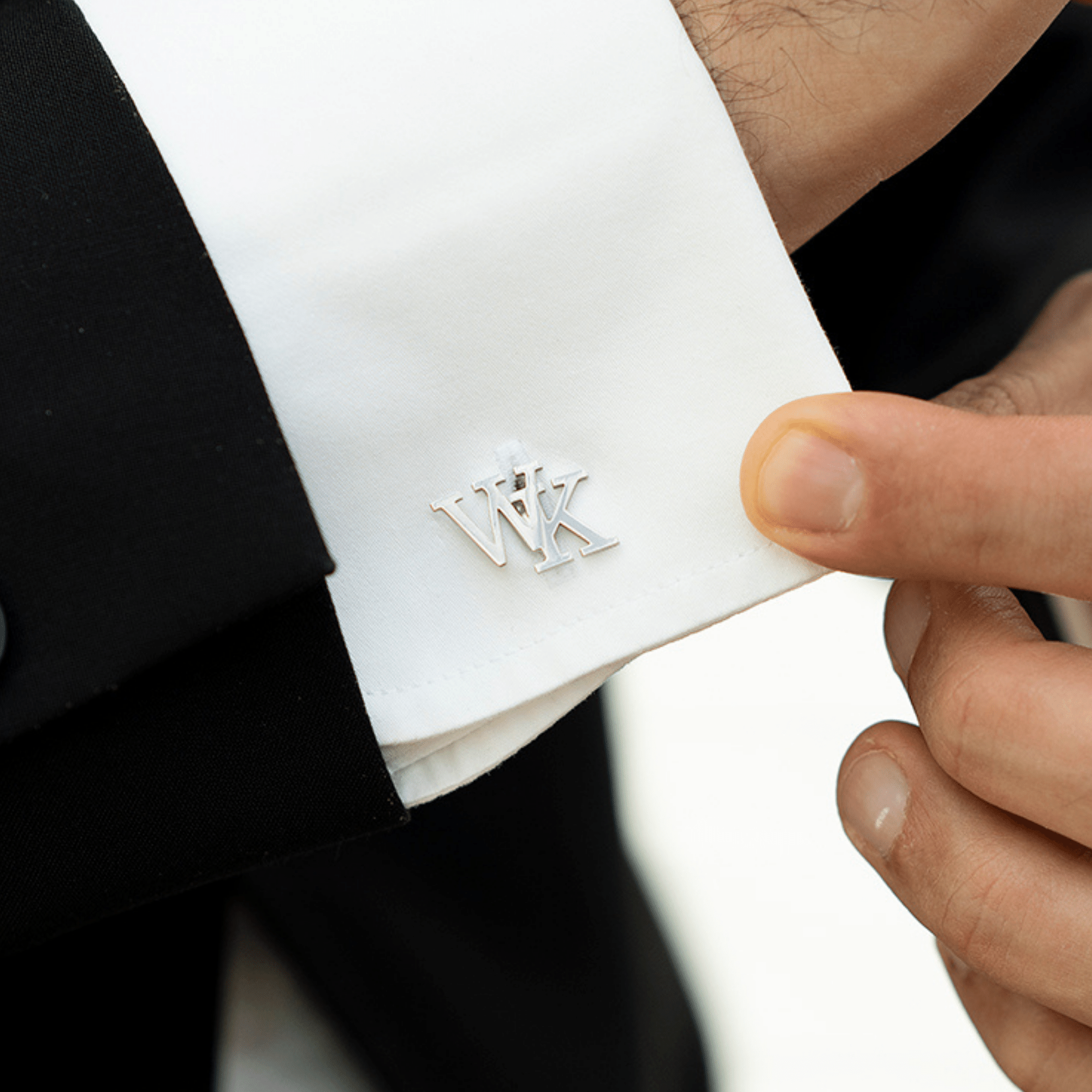 Silver 2025 initial cufflinks