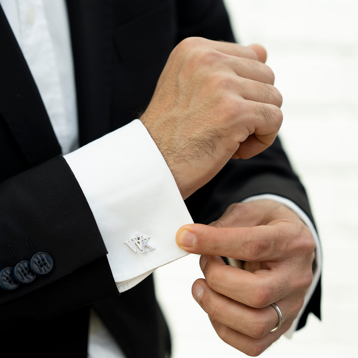 Silver Initial Cufflinks