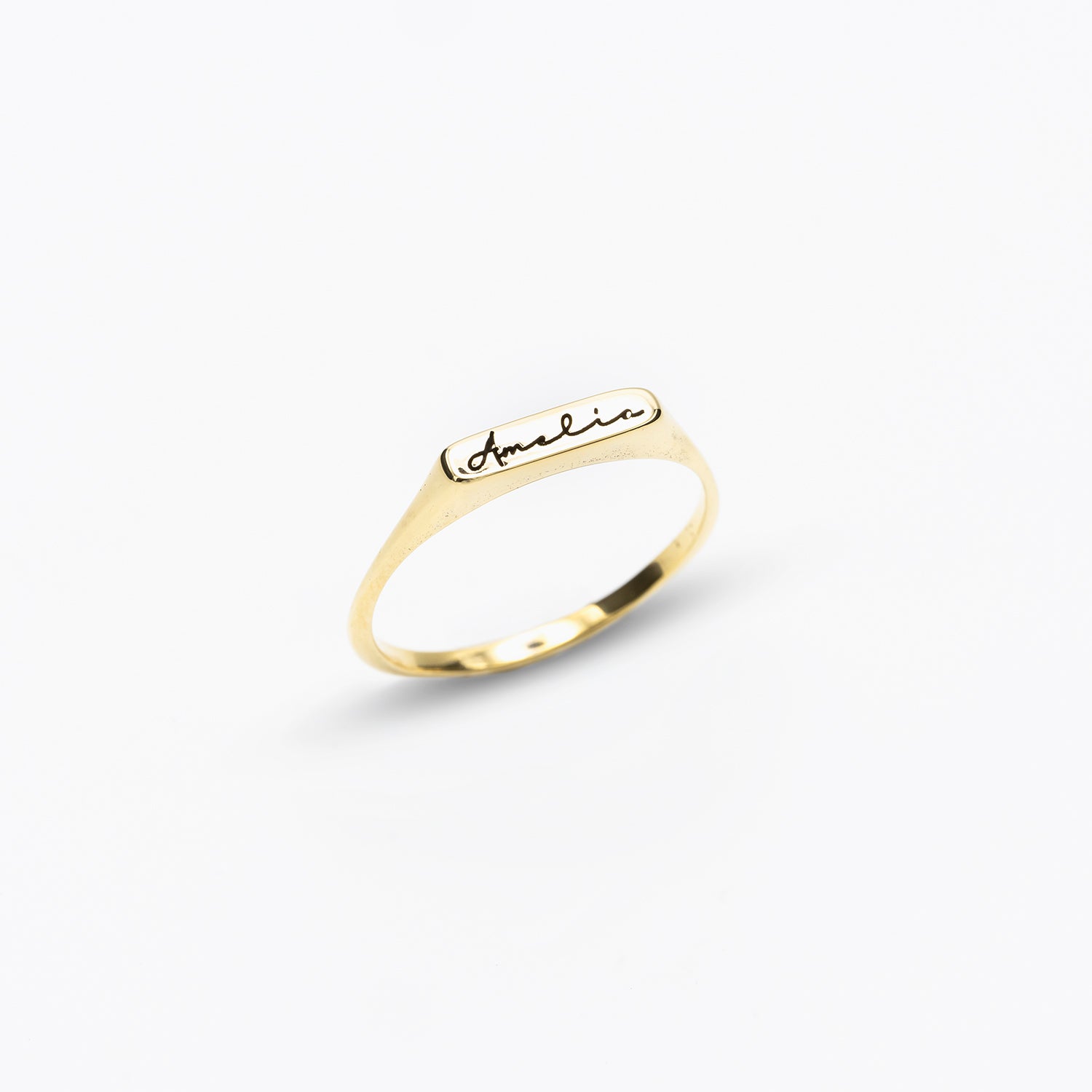 Cursive Name Signet Ring