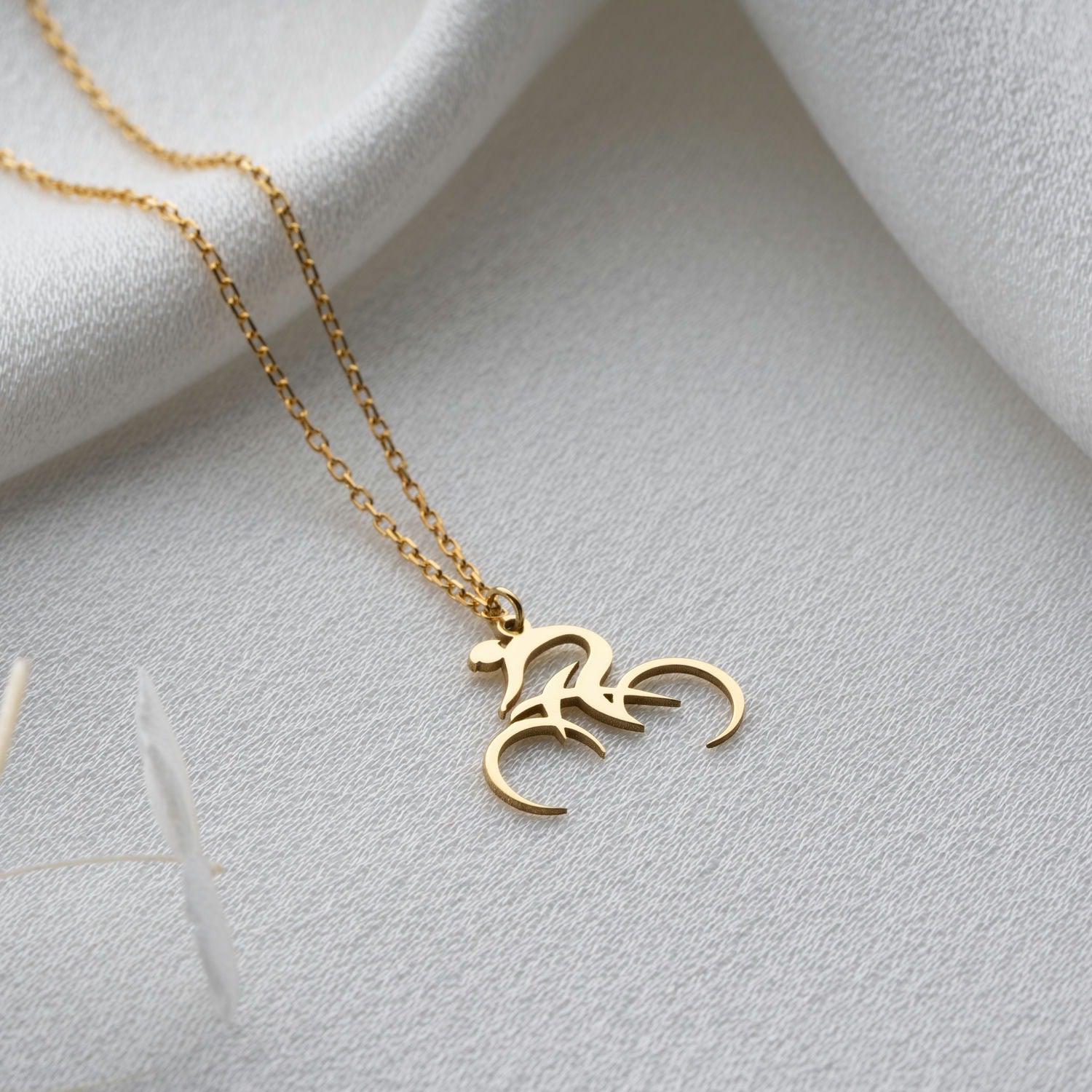 Dainty Cyclist Necklace | Gift for Cyclist