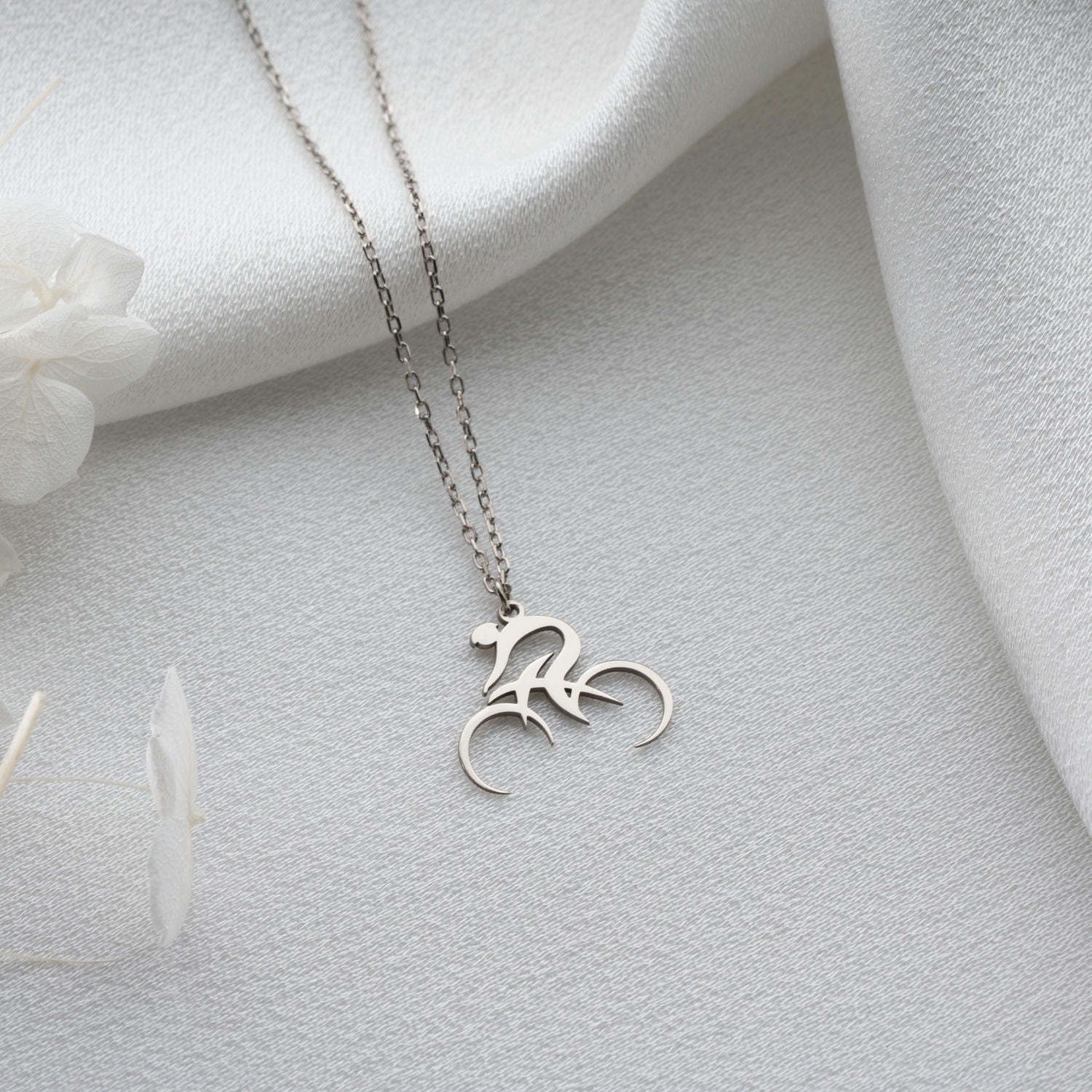 Dainty Cyclist Necklace | Gift for Cyclist