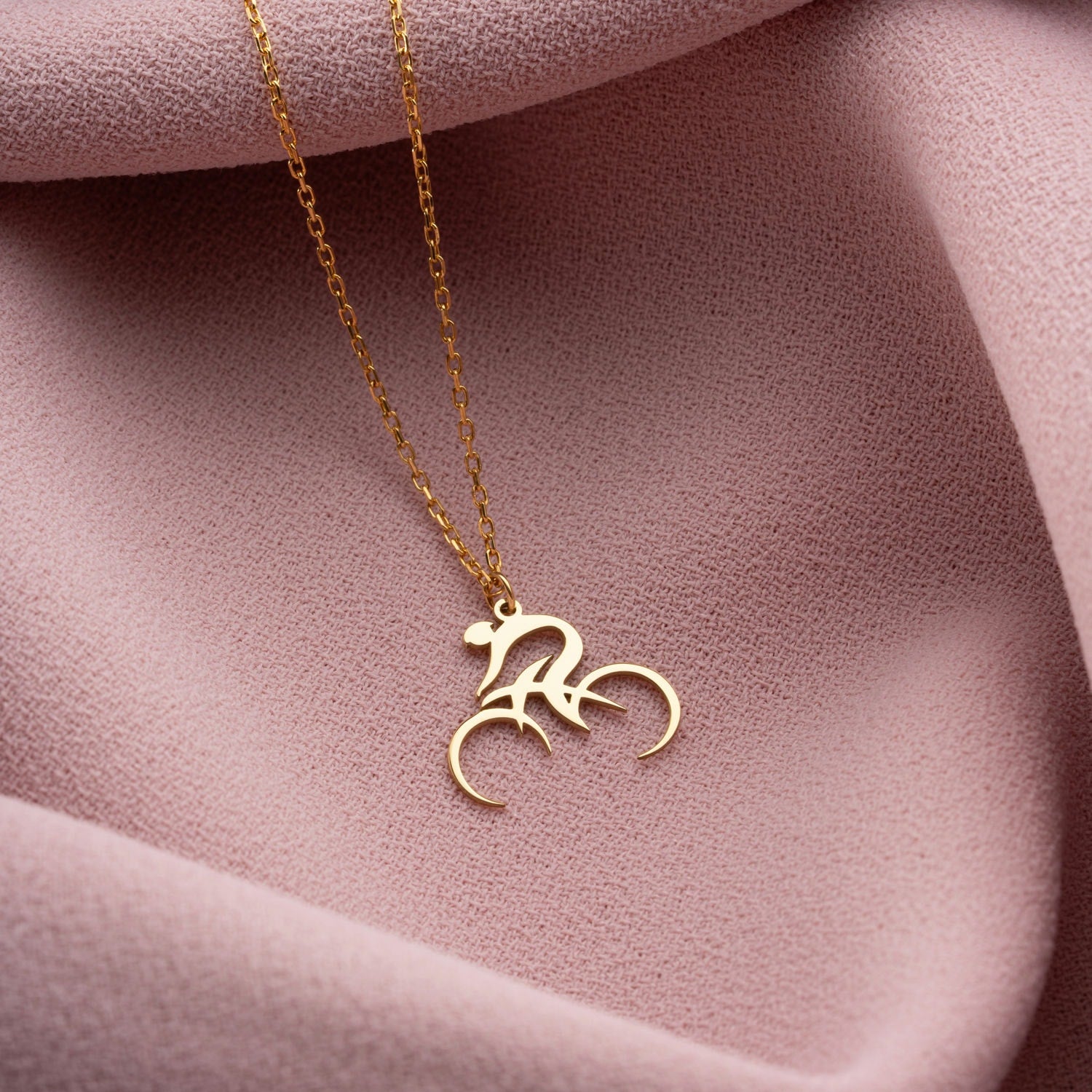 Dainty Cyclist Necklace | Gift for Cyclist
