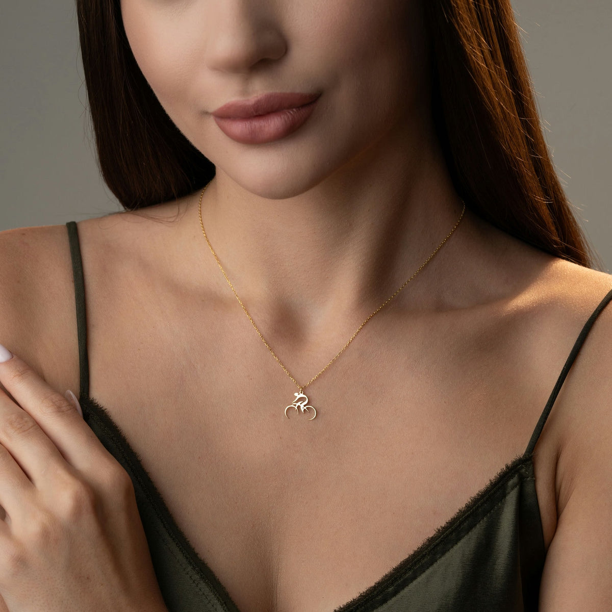 Dainty Cyclist Necklace | Gift for Cyclist