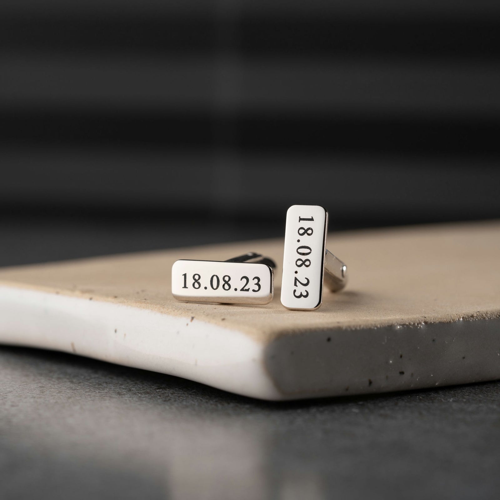 Sterling Silver Date Cufflinks