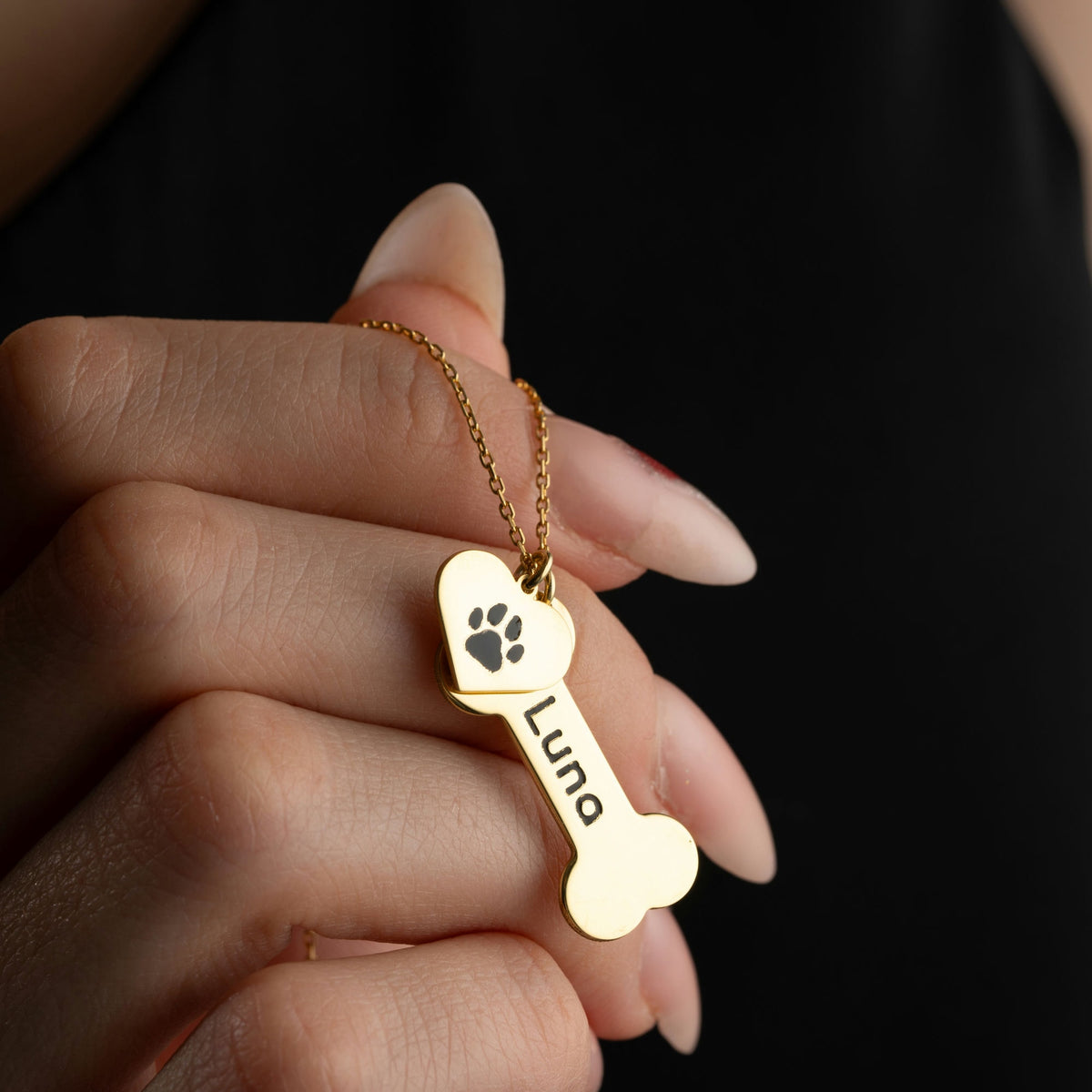 Dog Bone Necklace With Name