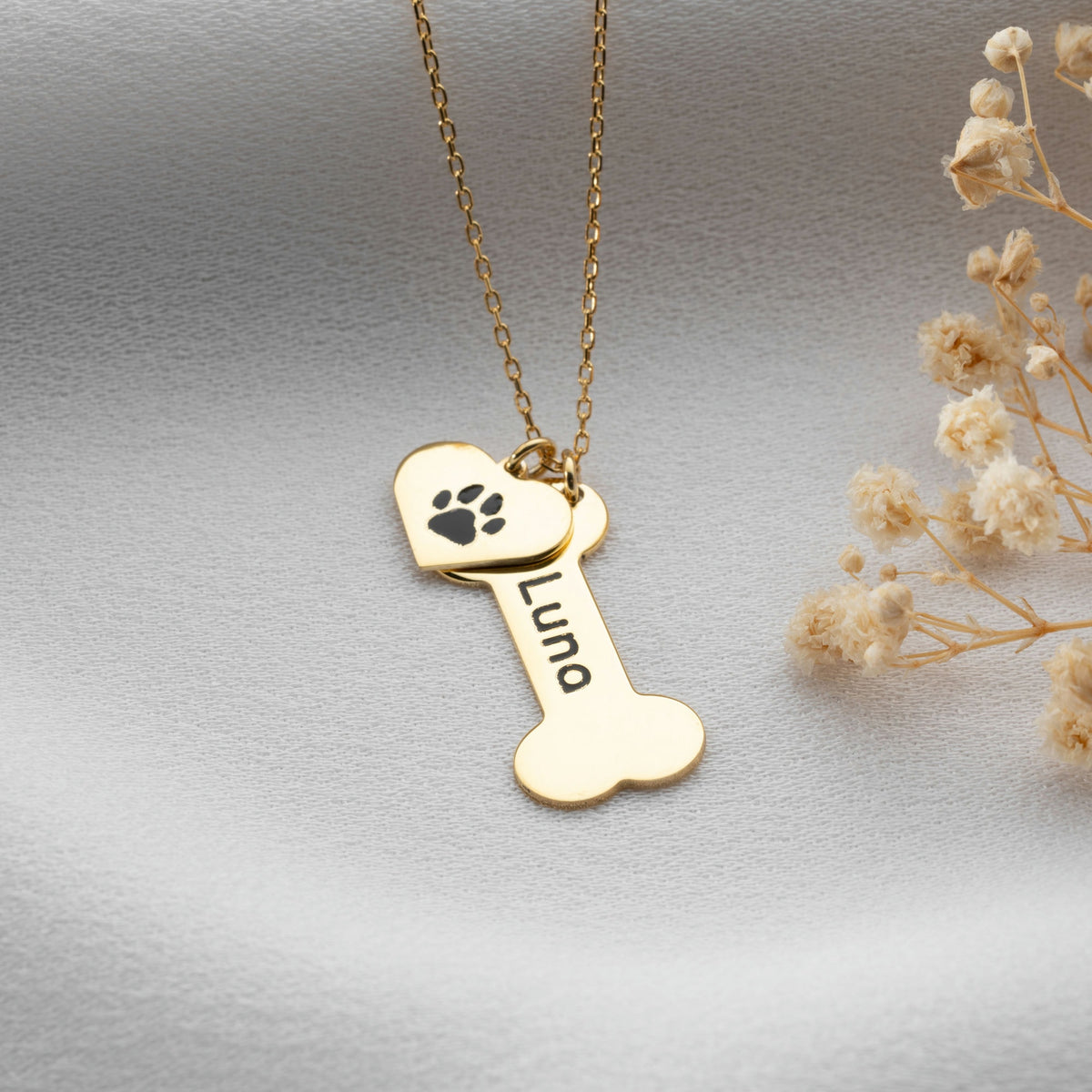 Dog Bone Necklace With Name
