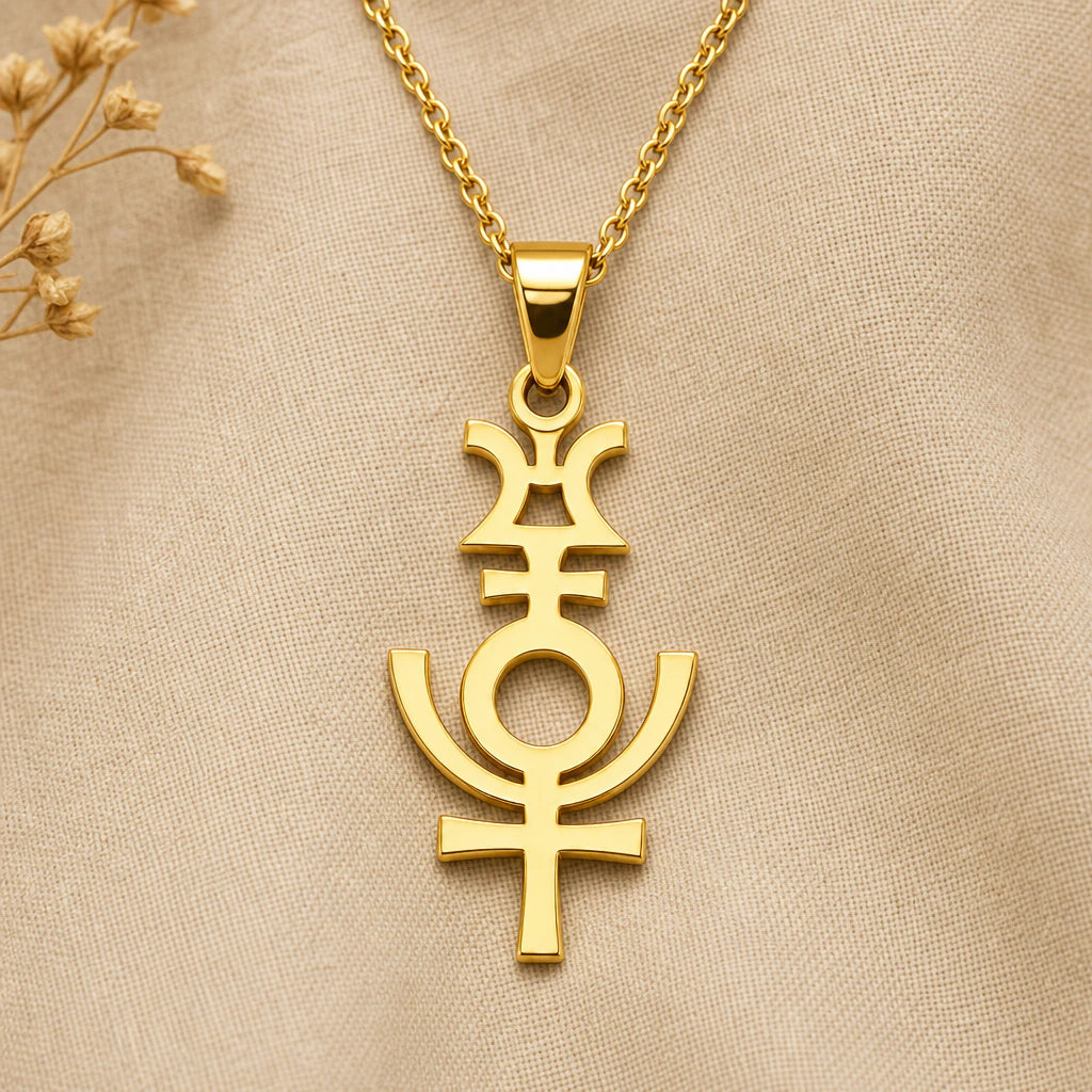 Serapis Symbol Pendant Necklace in 18k gold plated sterling silver