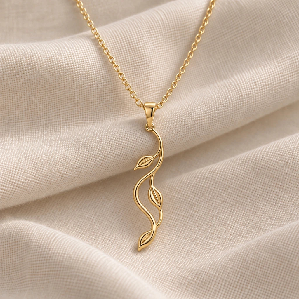 Aurora Vine pendant necklace in an 18k gold plated finish