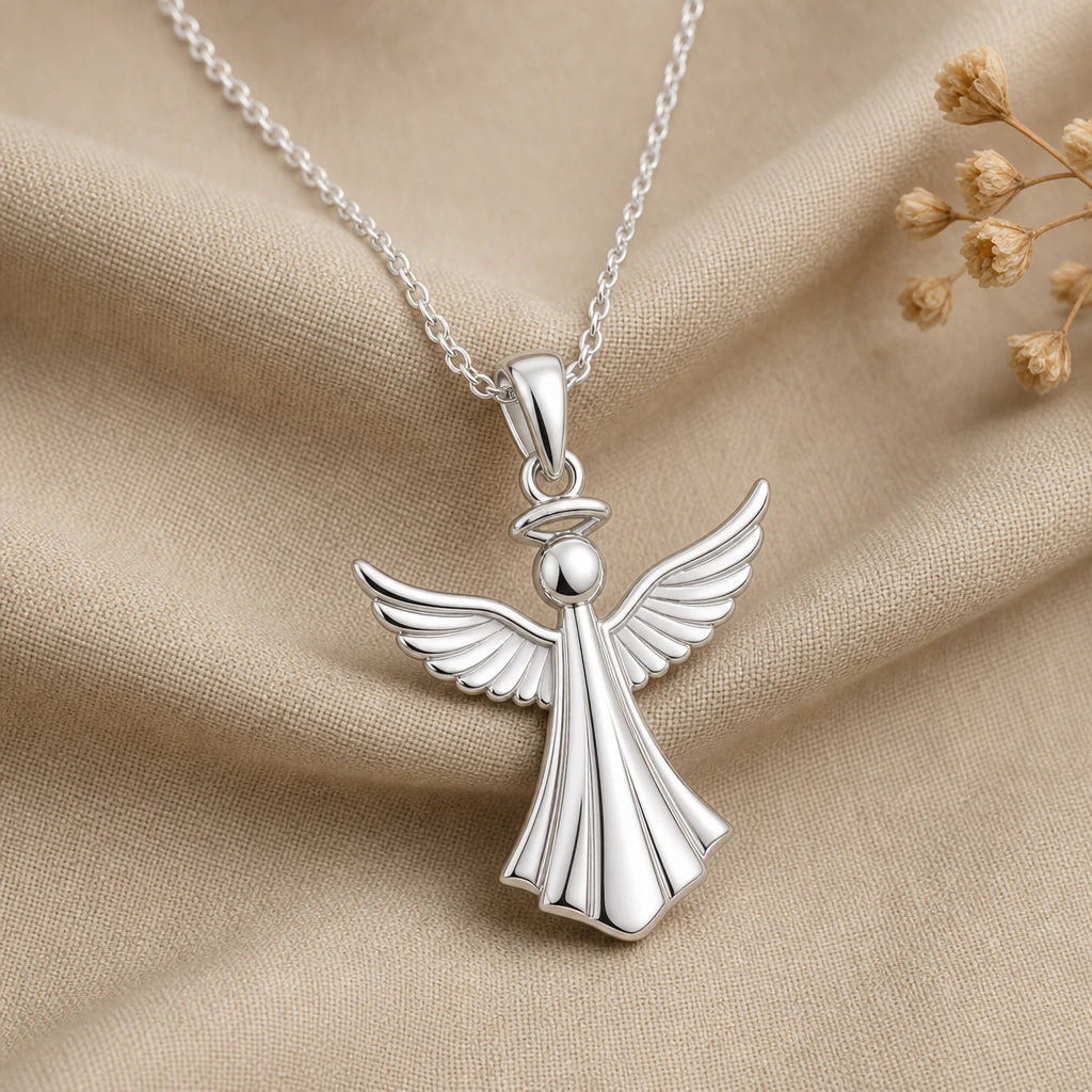 Angel pendant necklace in 925 sterling silver