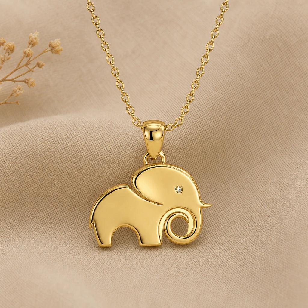 Lucky Elephant Pendant Necklace in 18k gold plated sterling silver