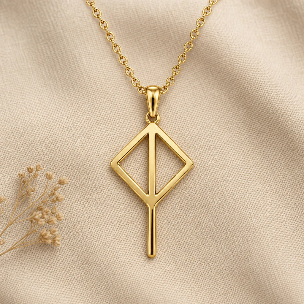 Viking Balance Rune Pendant Necklace in 18k gold plated sterling silver