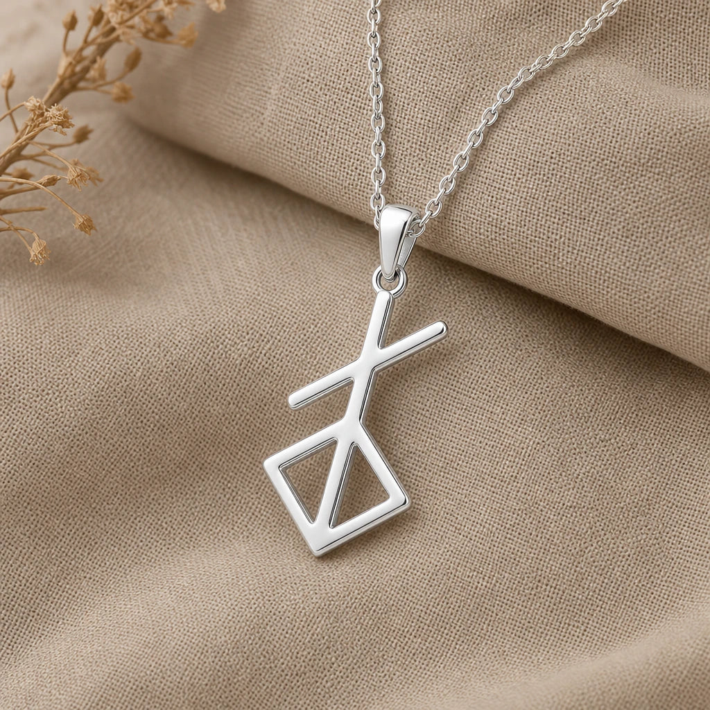 Norse Renewal Symbol Pendant Necklace in sterling silver
