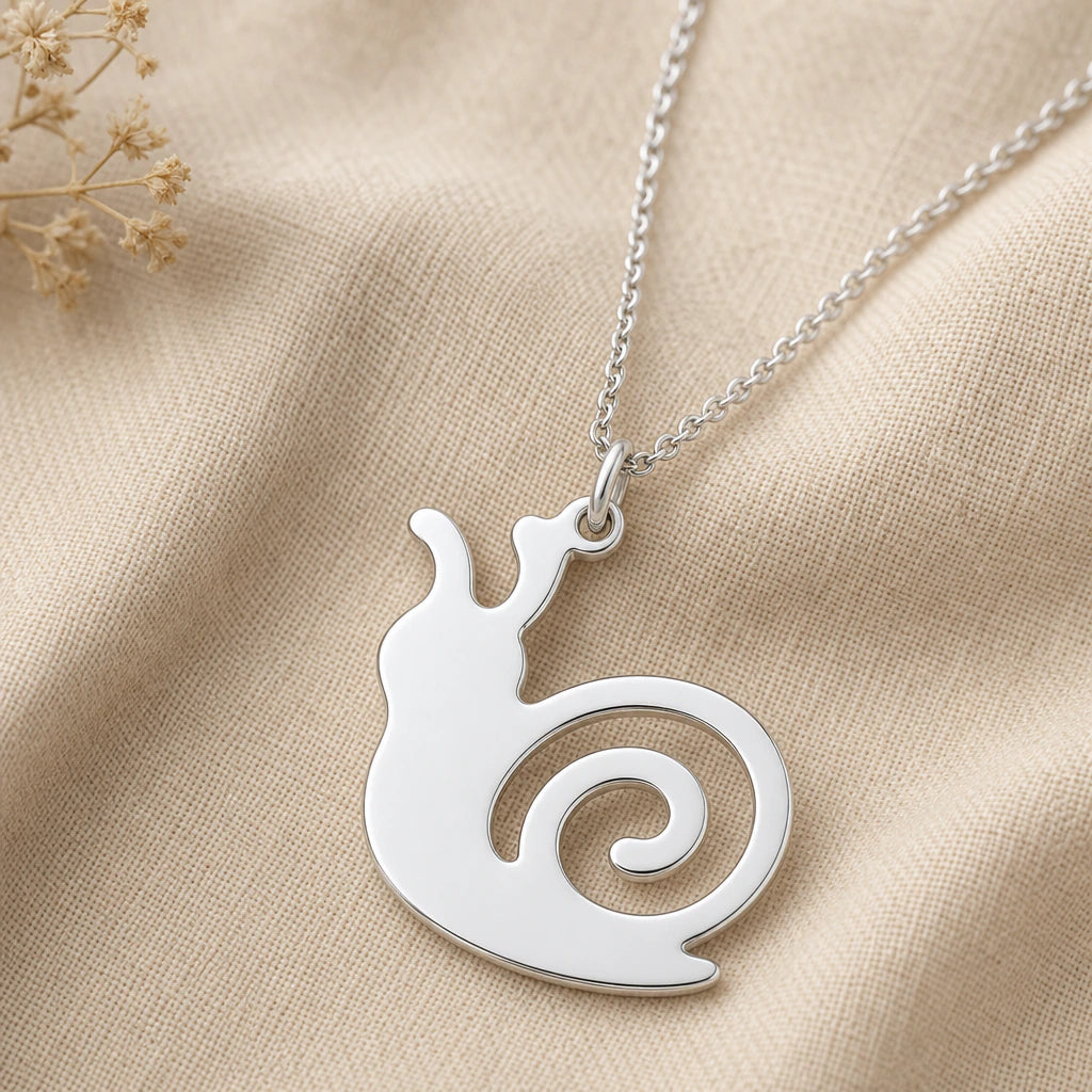 Snail Pendant Necklace in sterling silver