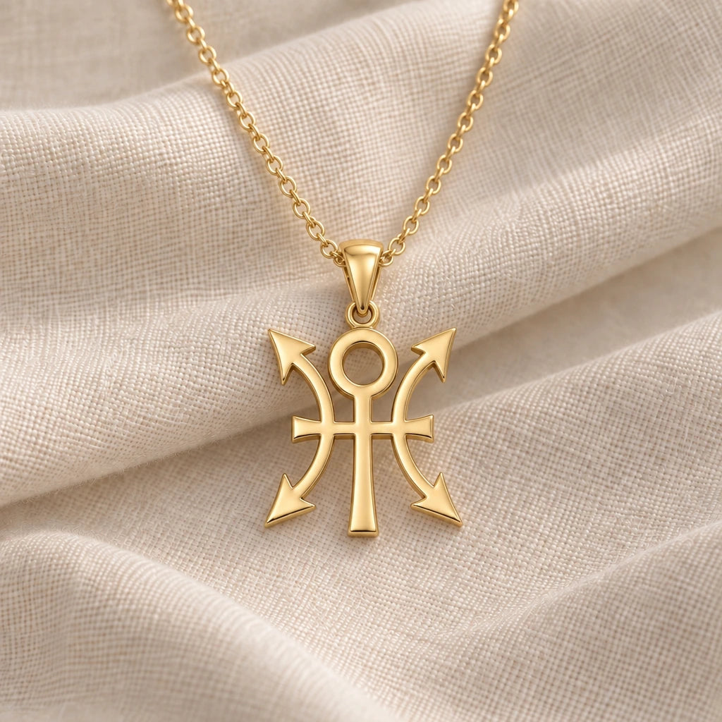 Cetus Asteroid Symbol pendant necklace in an 18k gold plated finish