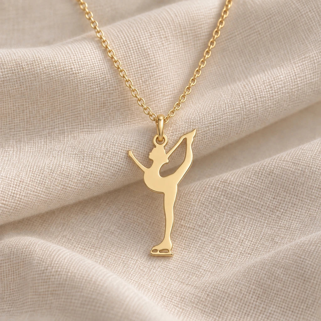 Figure Skater Scorpion pendant necklace in an 18k gold plated finish