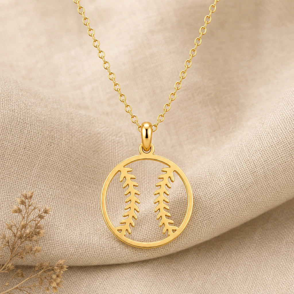 Baseball Pendant Necklace in 18k gold plated sterling silver