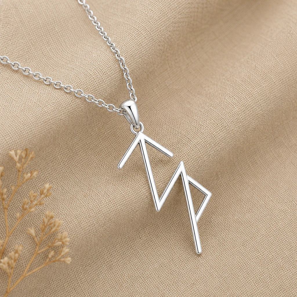Viking Success Bind Rune Pendant Necklace in sterling silver, second view